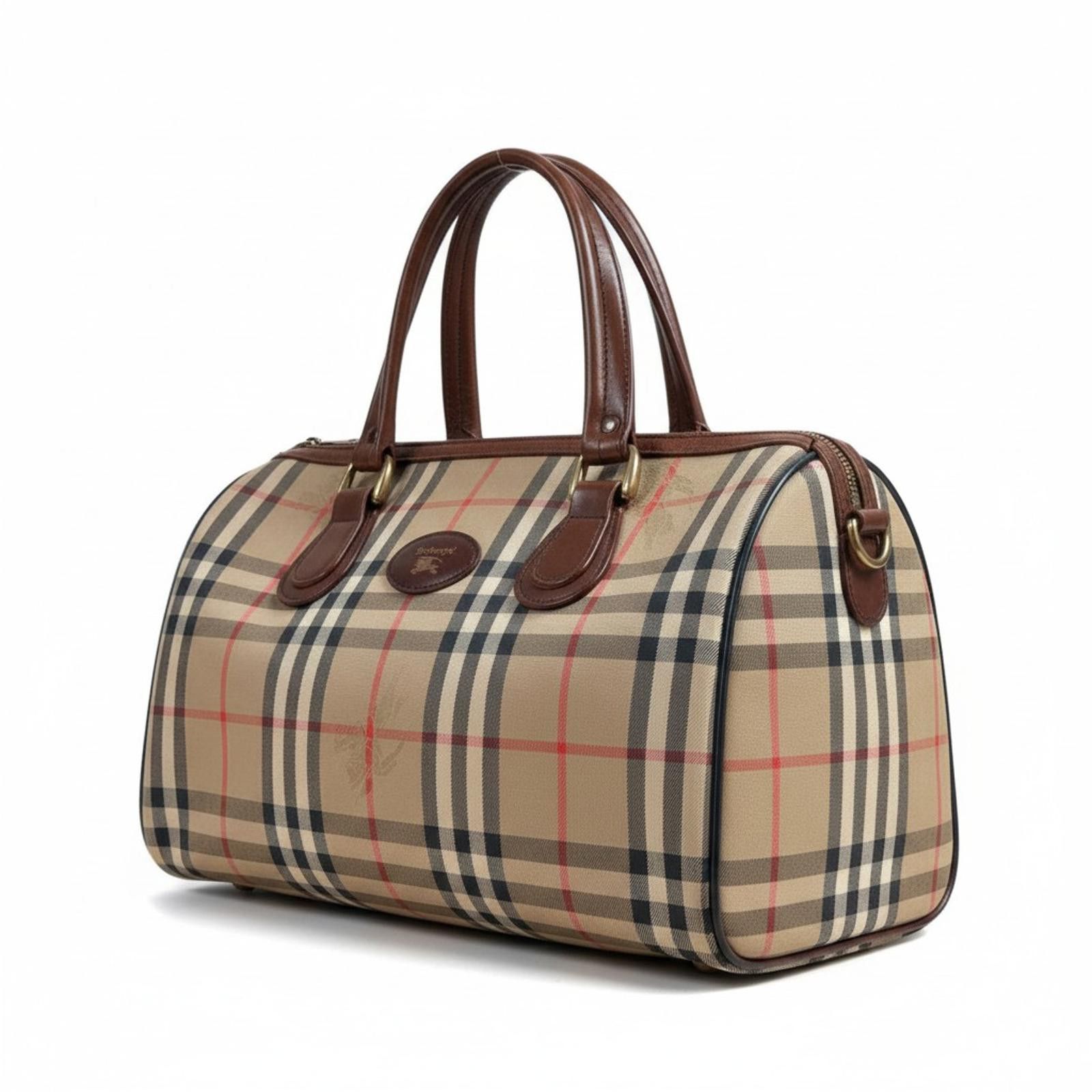 Burberry Burberry - Vintage Checkered Handbag Leather Handles Size ONE SIZE - 1 Thumbnail