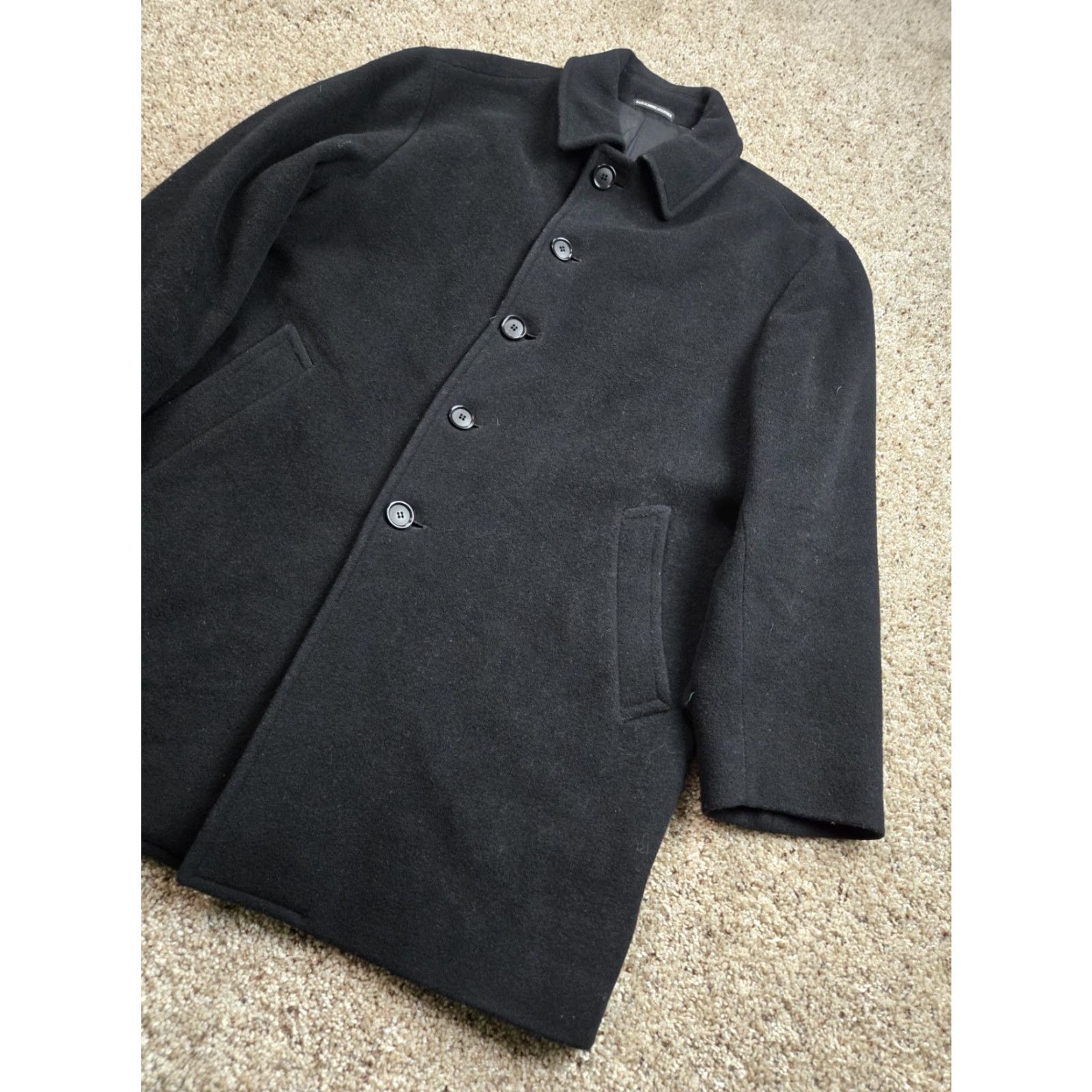 Ralph Lauren VINTAGE Lauren Ralph Lauren Overcoat Mens 42R Black Wool Button Up Coat Size US XS / EU 42 / 0 - 2 Thumbnail