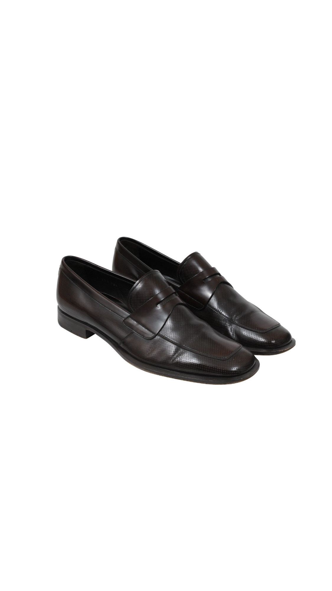 Prada Penny Loafers Brown Calfskin Leather - 02064 Size US 9.5 / EU 42-43 - 1 Thumbnail