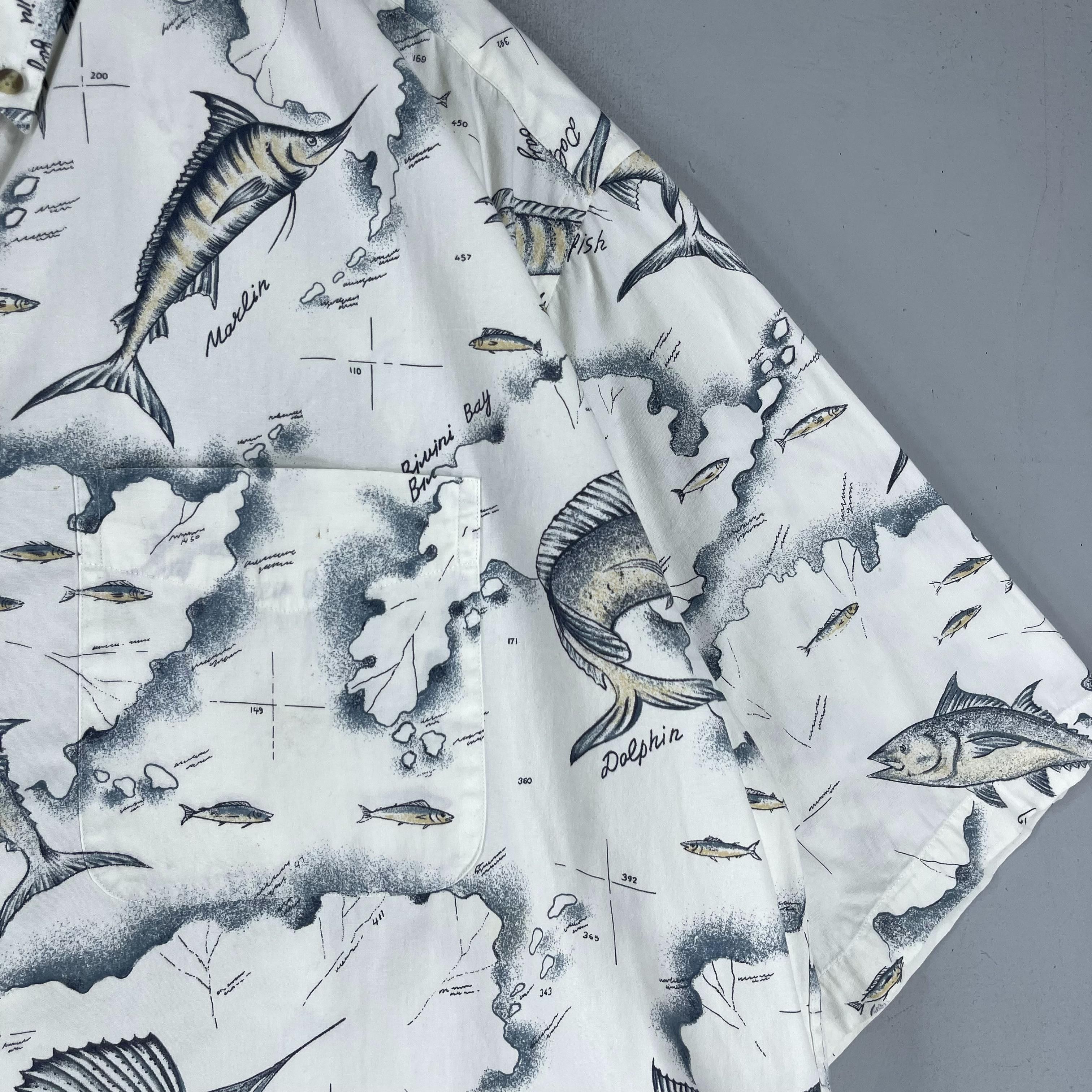 Other Vintage Y2K Hawaiian Deep Ocean Fish Printed Shirt Button Up Size US XL / EU 56 / 4 - 3 Thumbnail