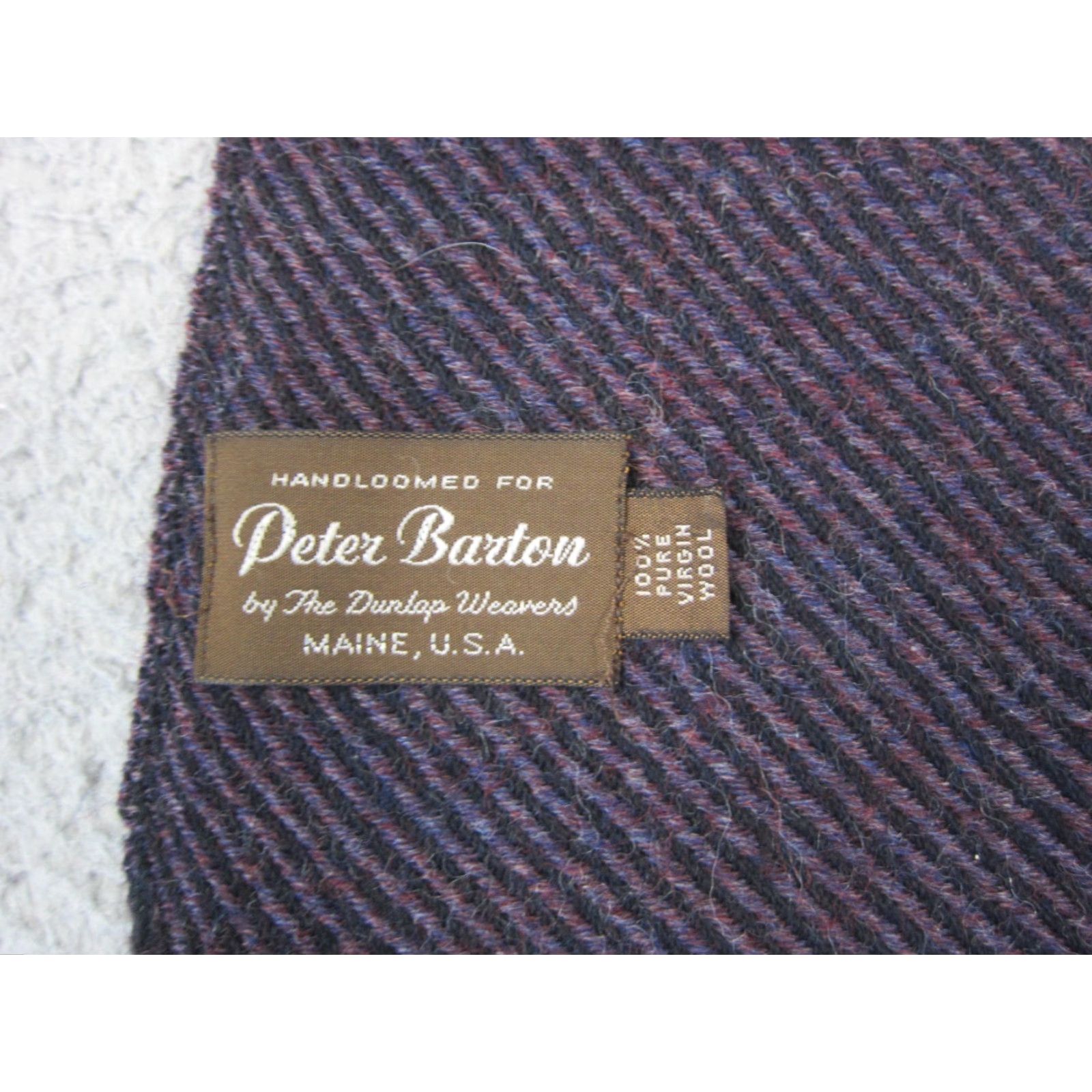 Vintage VINTAGE Peter Barton Scarf Purple 100% Virgin Wool Fringe Made in USA 60s 70s Men Wool Knit Neck Warmer Rectangle Scarf 90s Fringe Purple Mens Size ONE SIZE - 2 Thumbnail