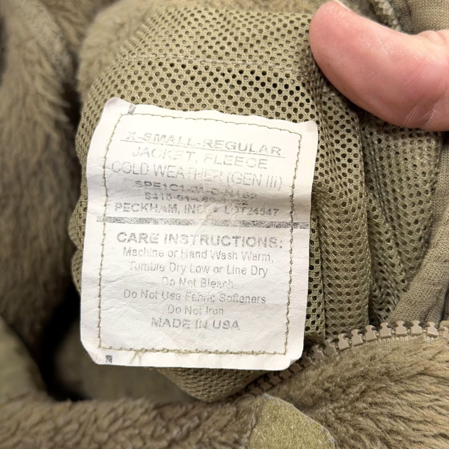 Vintage Peckham Jacket Mens XS Brown Fleece Cold Weather GEN III Army Military USA Jacket Short Zip Casual Workwear Size US XS / EU 42 / 0 - 3 Thumbnail