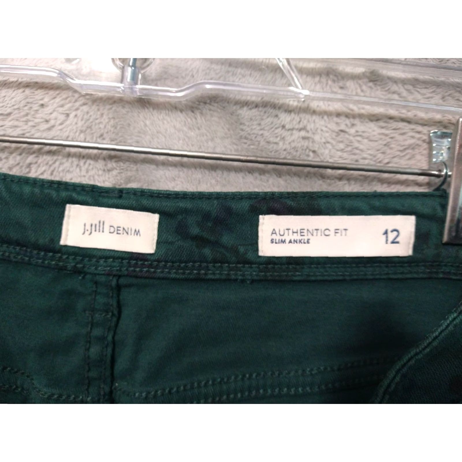 J. Jill J.Jill Jeans Denim Floral Slim Ankle Mid Rise 12 Green 5-Pocket Womens Size 34" / US 12 / IT 48 - 7 Thumbnail