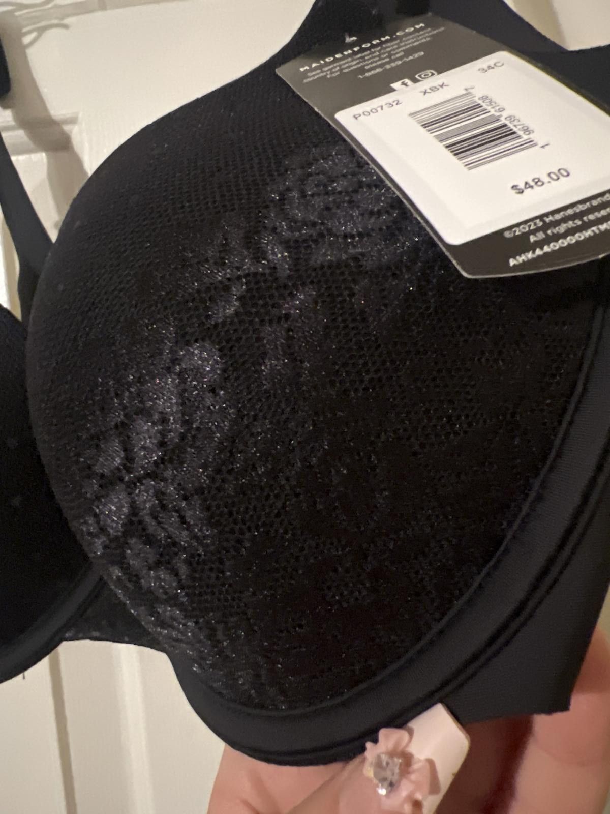 Other Maidenform Black Floral Pattern Underwire Bra Size 34C Size ONE SIZE - 4 Thumbnail