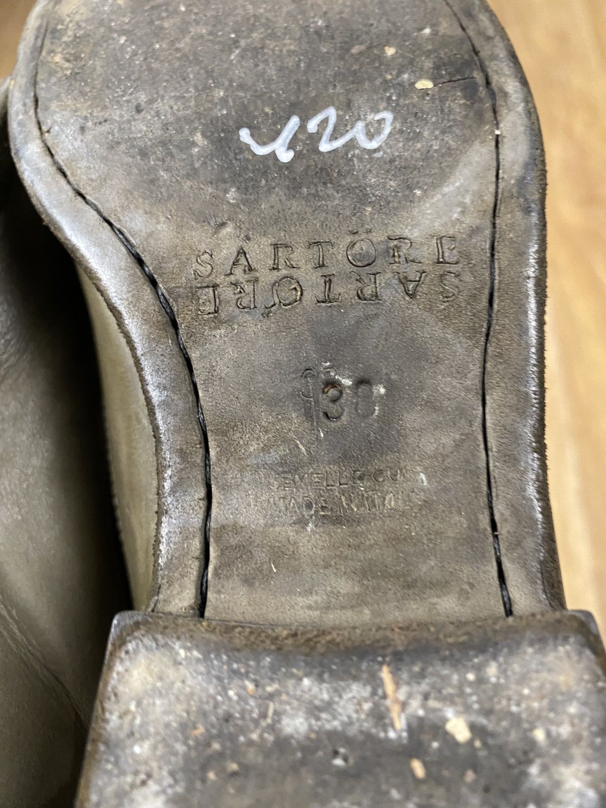Leather × Sartore Sartore Paris Olive Green Leather Ankle Boots Size: 38 Size US 8 / IT 38 - 9 Thumbnail