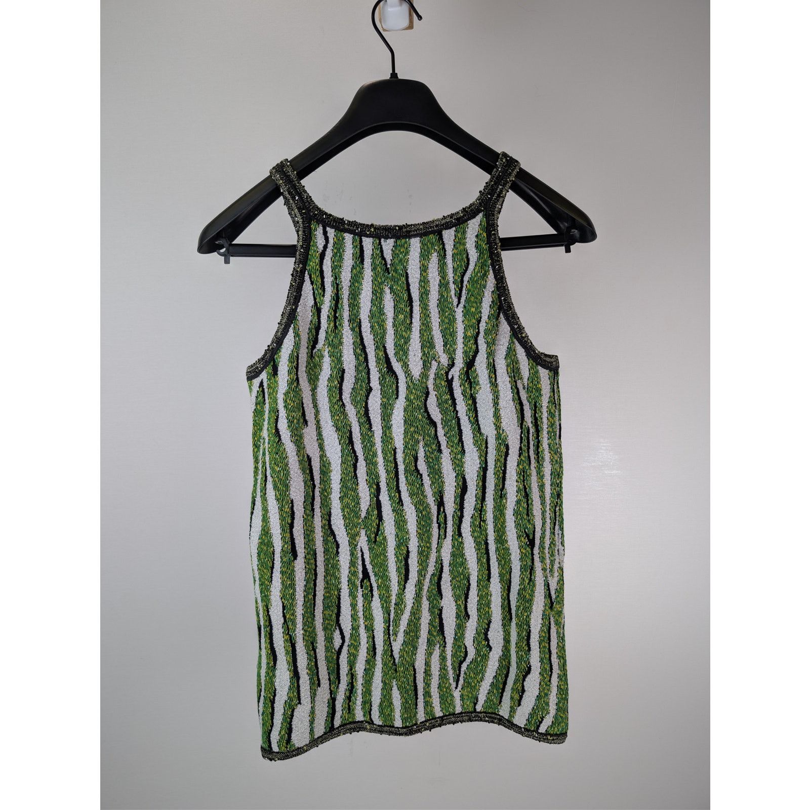 Bottega Veneta o1rshd1 Animal Jacquard Tank Top in Green / White Size US S / EU 44-46 / 1 - 9 Thumbnail