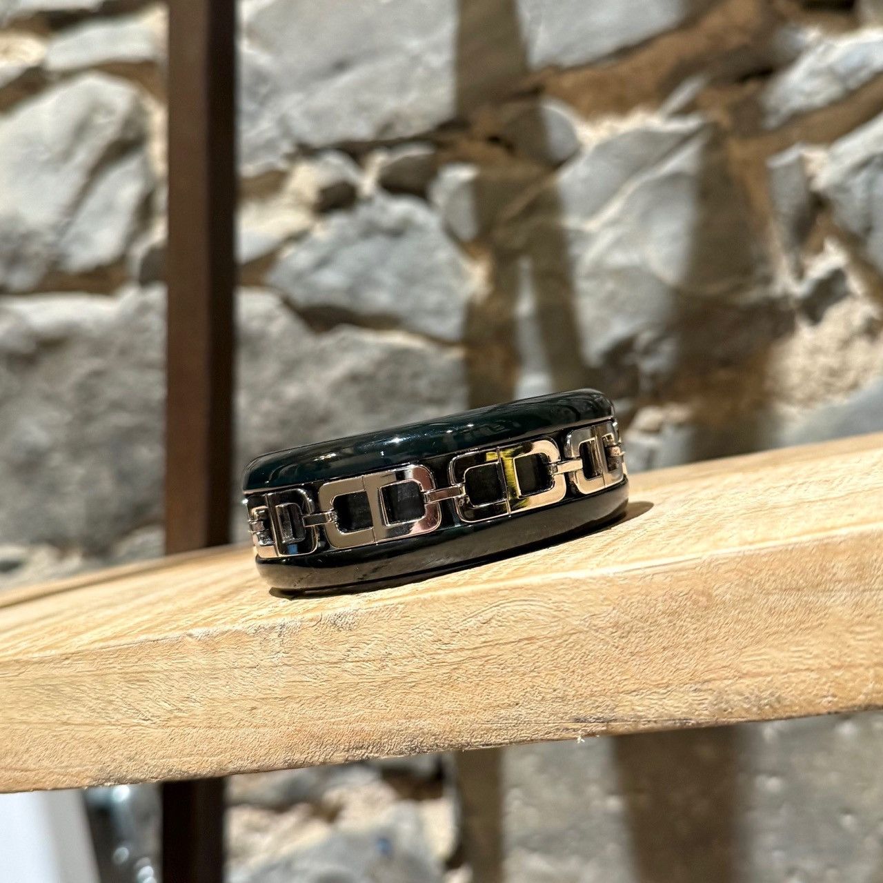 Dior Christian Dior Vintage Dark Green Bakelite CD Metal Bracelet Size ONE SIZE - 6 Thumbnail
