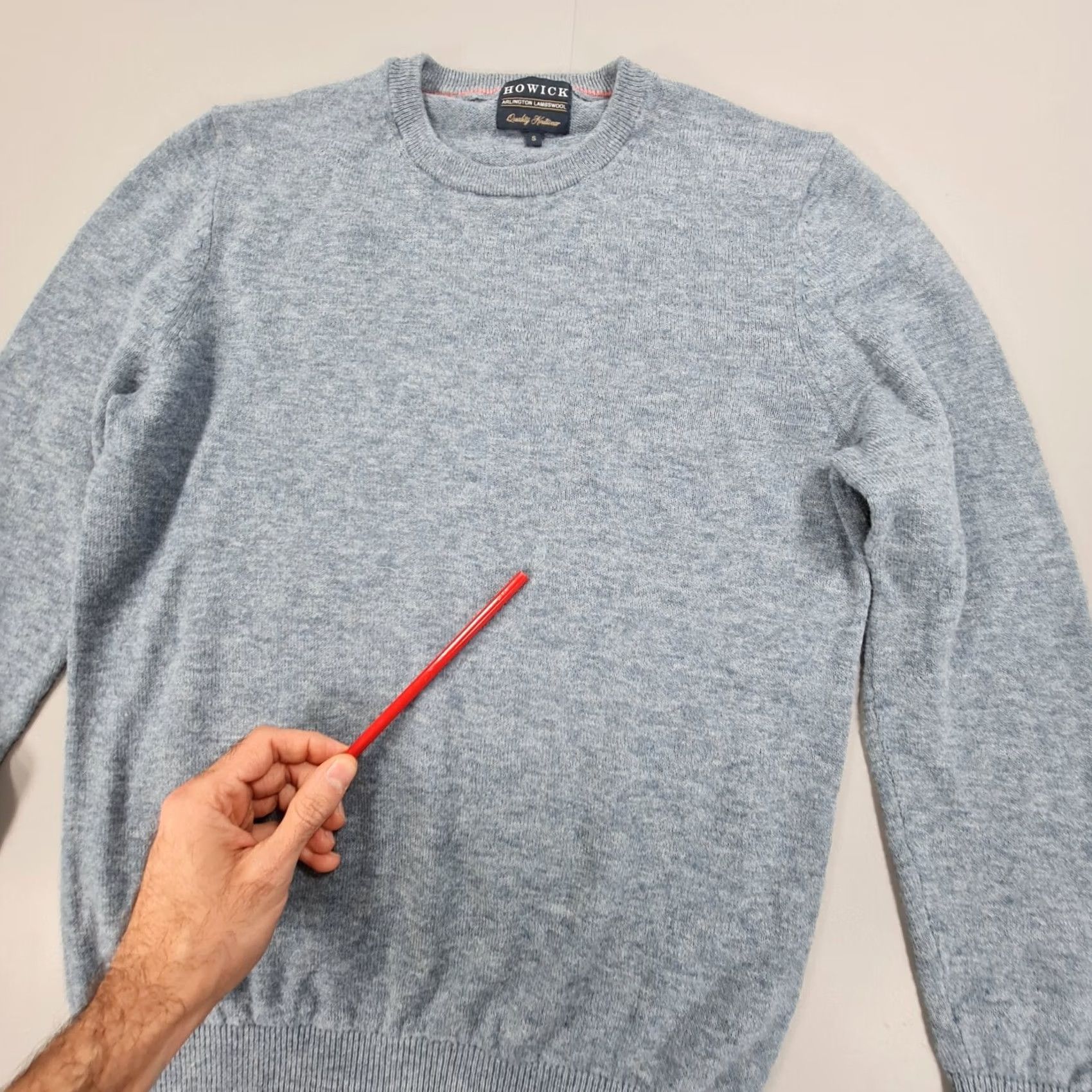 Vintage Howick Mens Jumper Blue Small Arlington Lambs Wool Soft Knit Sweater Pullover Size US S / EU 44-46 / 1 - 6 Thumbnail