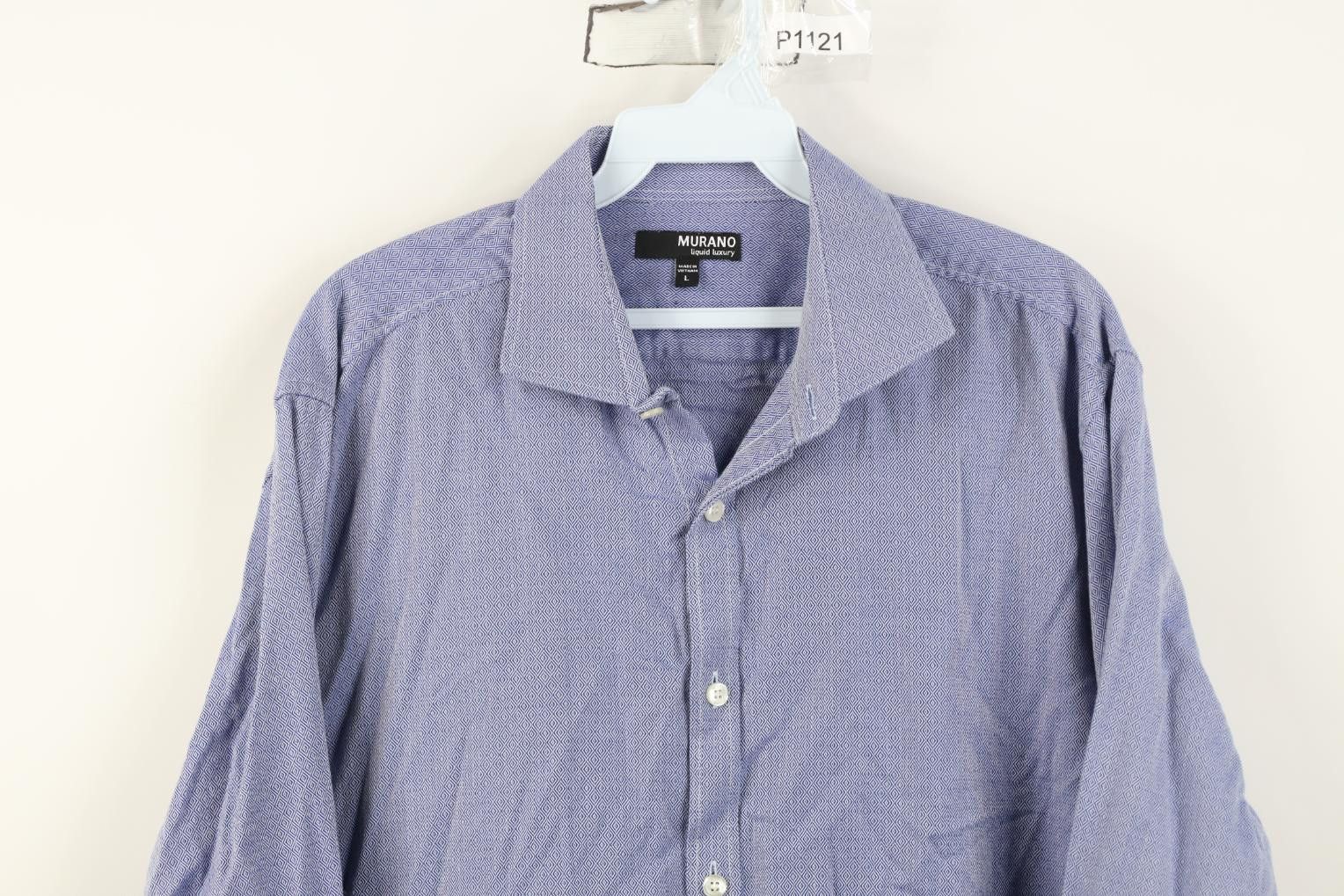 Vintage Y2K Streetwear Geometric Collared Button Shirt Blue Cotton Size US L / EU 52-54 / 3 - 2 Thumbnail