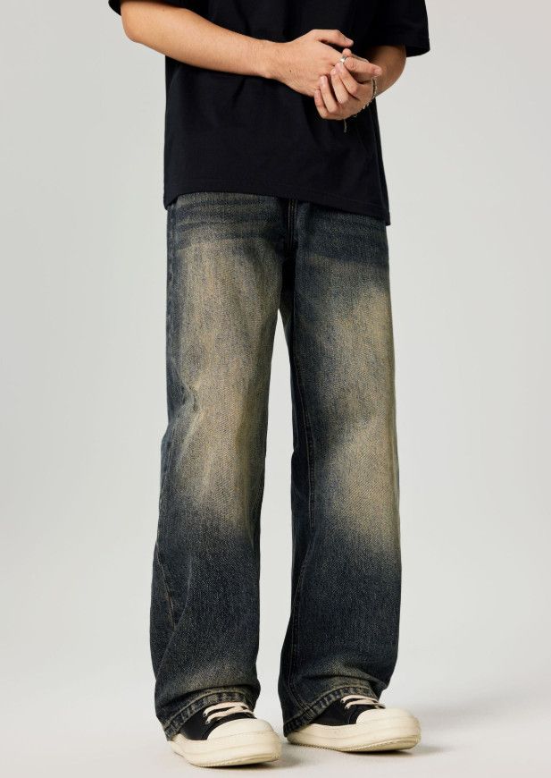 Jean Men's straight wide-leg retro whisker baggy jeans Size US 32 / EU 48 - 1 Thumbnail