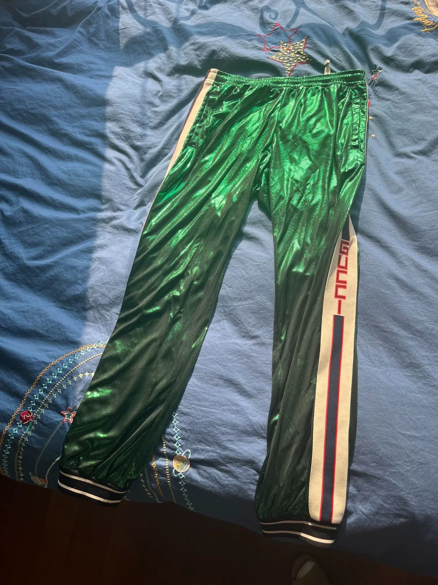 Gucci Gucci Green Metallic Reflective Loose Sweatpants Size US 32 / EU 48 - 2 Thumbnail