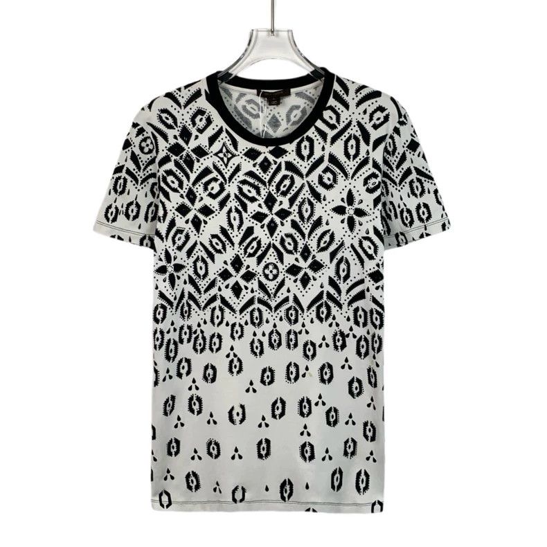 Louis Vuitton Louis Vuitton Color-block beaded cotton crew neck short-sl Size L / US 10 / IT 46 - 1 Thumbnail