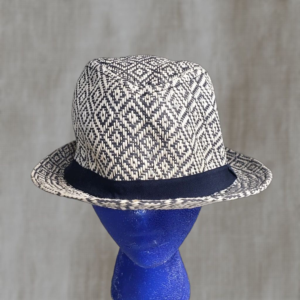Vintage Pugs Gear Hat Adult M Gray Fedora Checkered Short Brim Mens Size US 31 - 1 Thumbnail