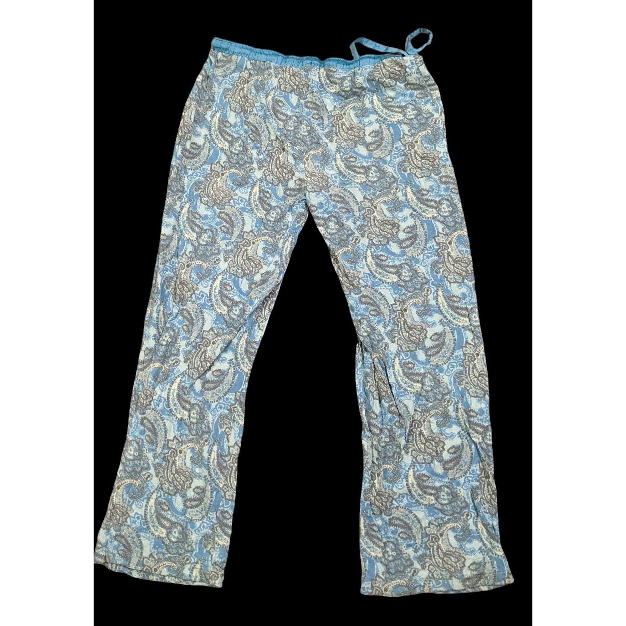 Other Blue Paisley Pajama Lounge Pants by Dana Buchman Size 32" / US 10 / IT 46 - 2 Thumbnail