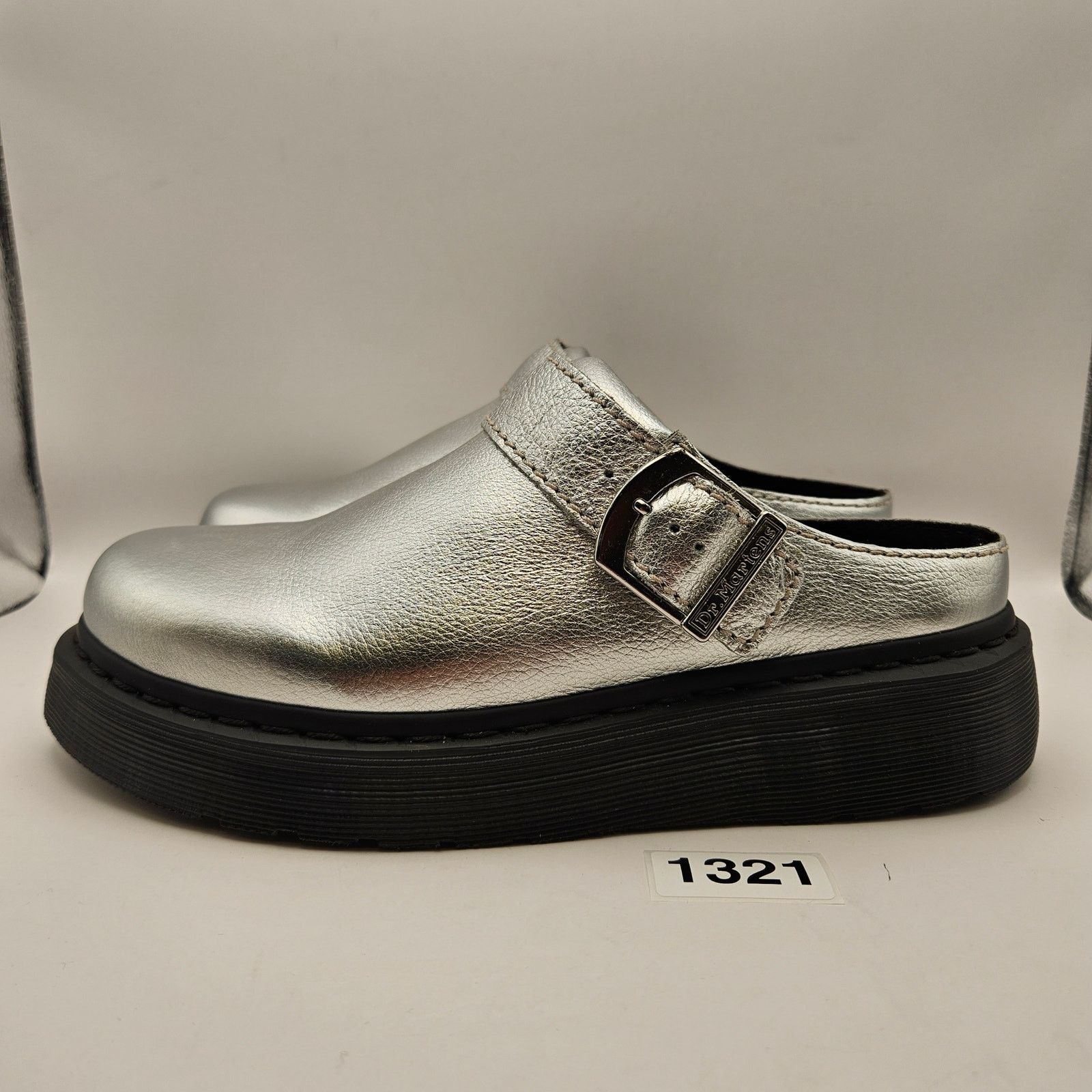 Dr. Martens DR. MARTEN'S MEN'S 8 WOMEN'S 9 LAKETEN SILVER BLACK SLINGBAK Size US 9 / IT 39 - 2 Thumbnail