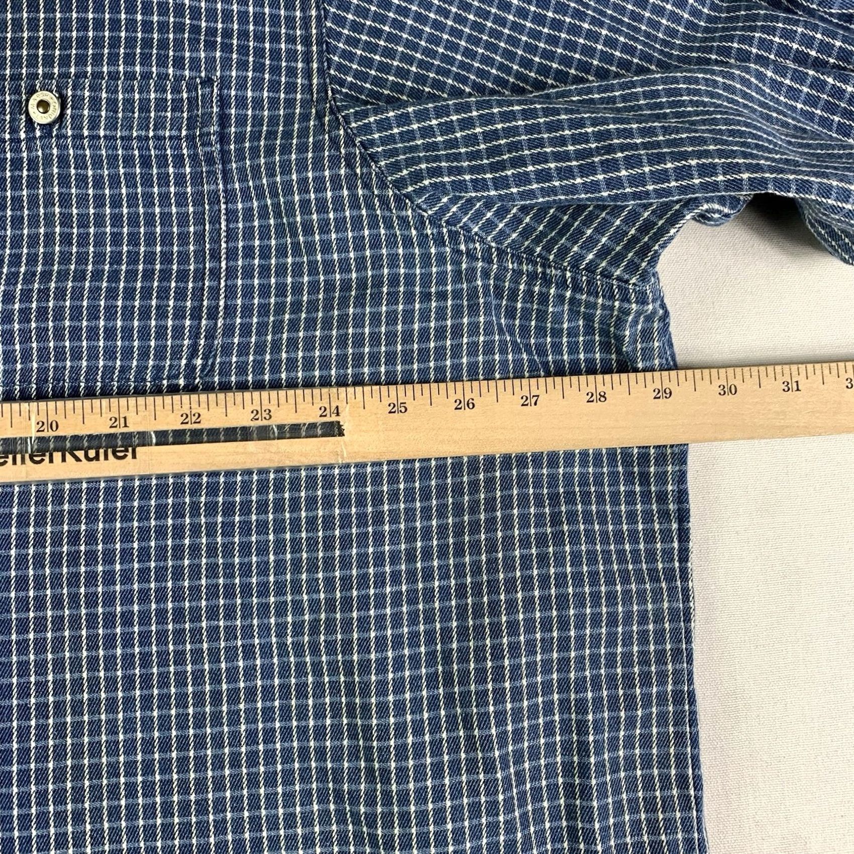 Vintage vtg Marsh Landing II Shirt Womens 3X chambray Mandarin collar button up Workwear Size XXL / US 16-18 / IT 52-54 - 7 Thumbnail