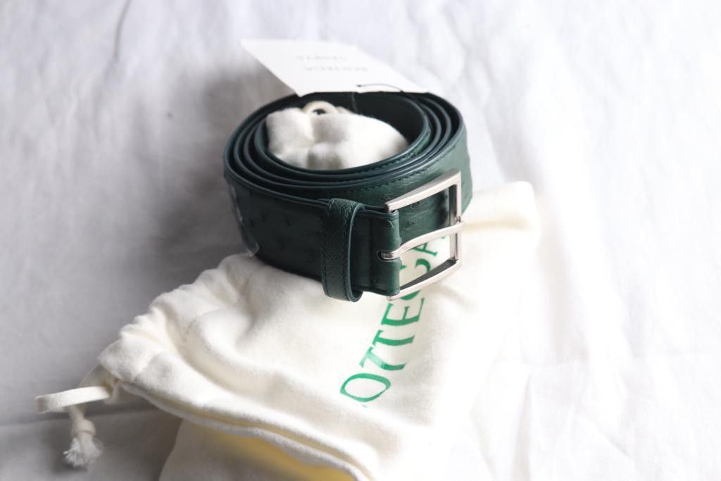 Bottega Veneta o1rshd Ostrich Leather Belt in Pine Green Size ONE SIZE - 5 Thumbnail