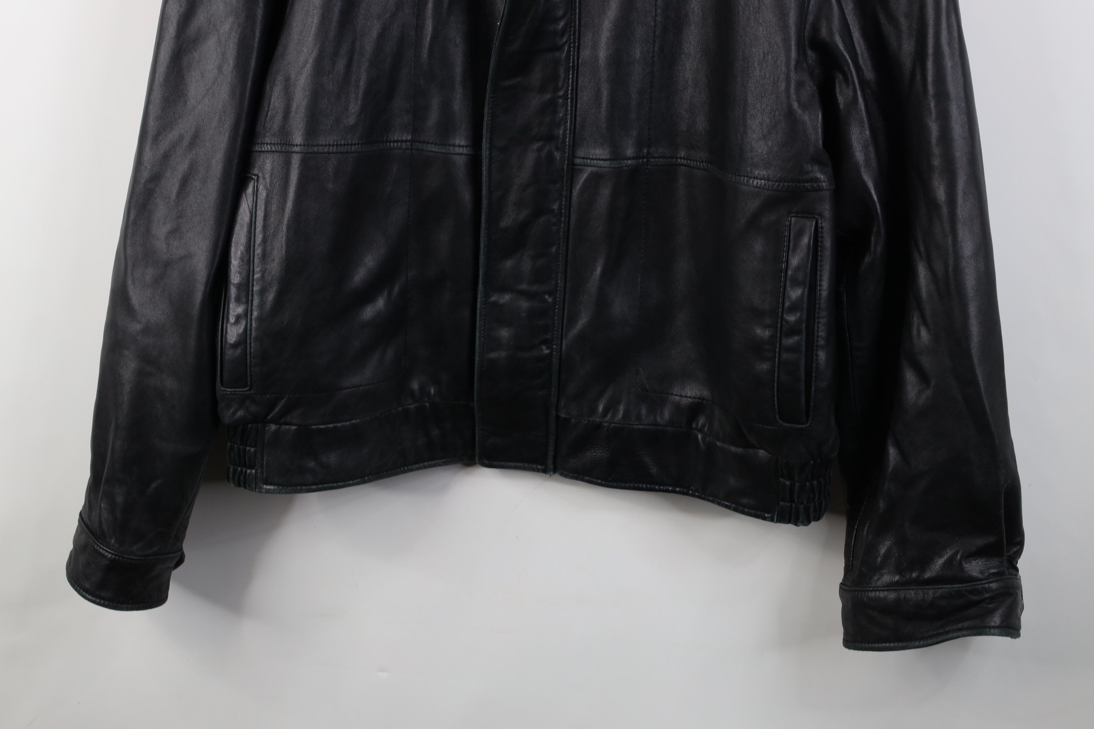 Vintage Vintage 90s Streetwear Soft Leather Bomber Jacket Black Size US L / EU 52-54 / 3 - 3 Thumbnail