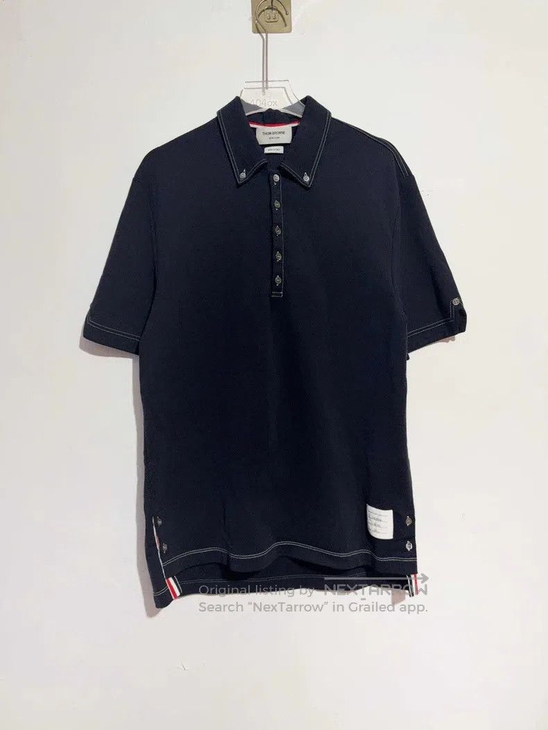 Thom Browne Thom Browne Polo collar blue short sleeves Size US XL / EU 56 / 4 - 1 Thumbnail