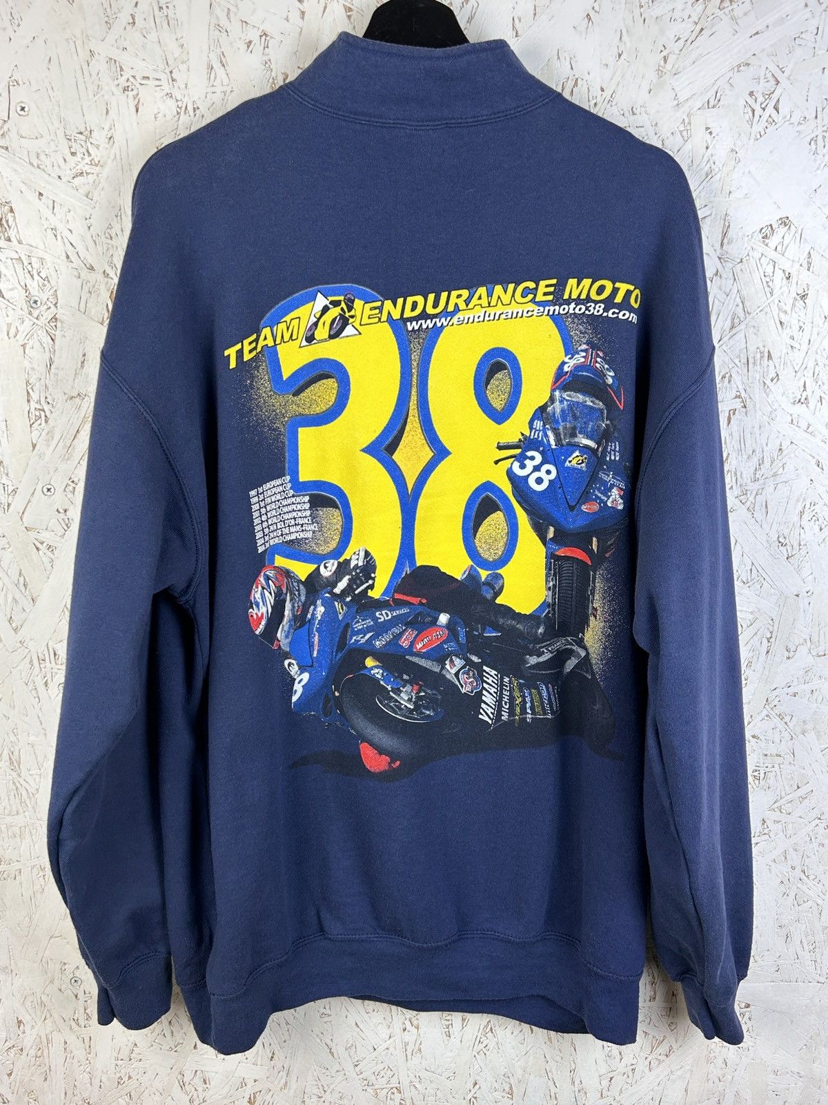 Vintage Vintage Endurance Motorcycle Yamaha #38 Graphic Zip Pullover Size US XXL / EU 58 / 5 - 1 Thumbnail