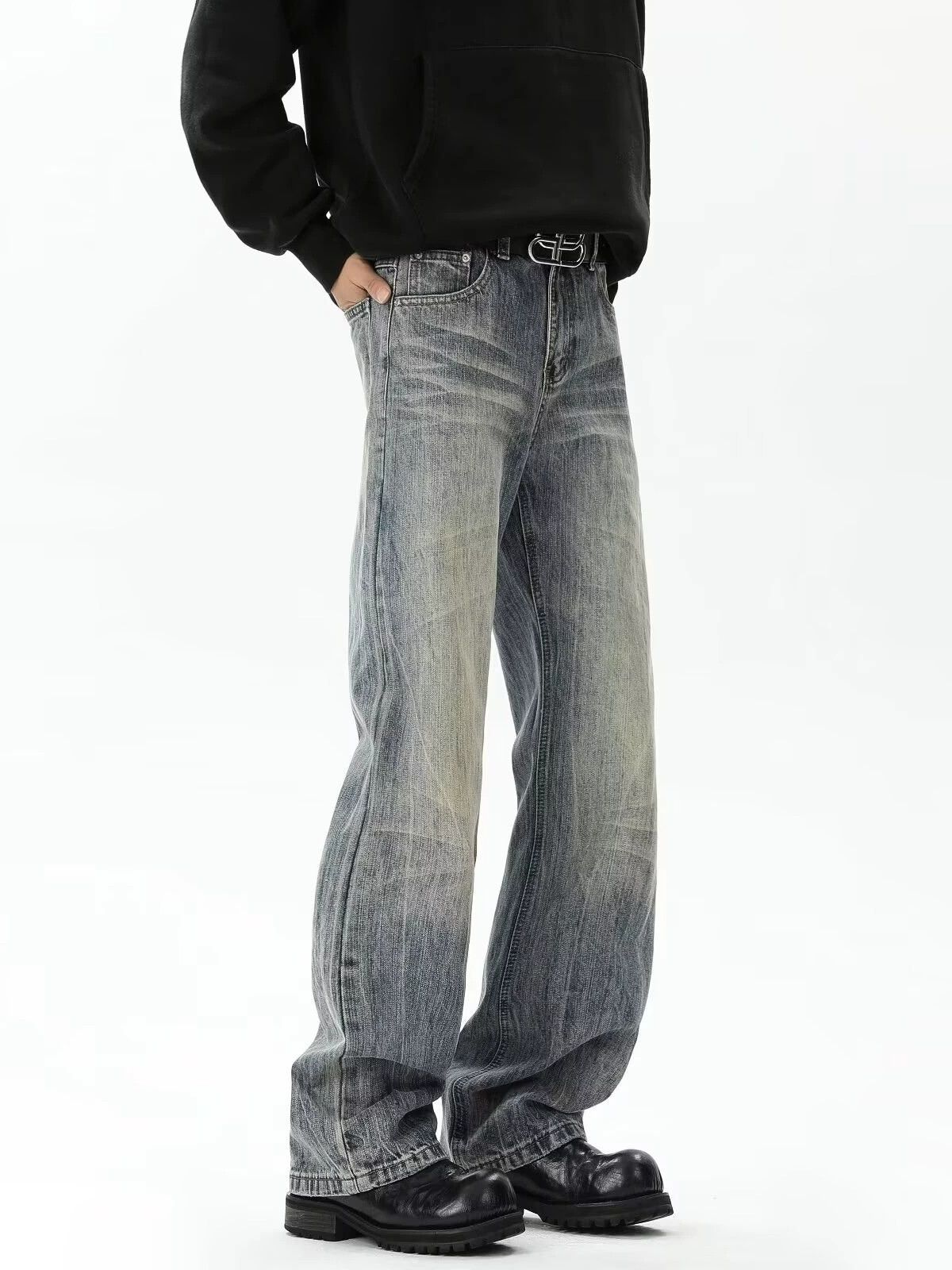 Japanese Brand × Jean American retro washed distressed loose straight jeans Size US 32 / EU 48 - 2 Thumbnail