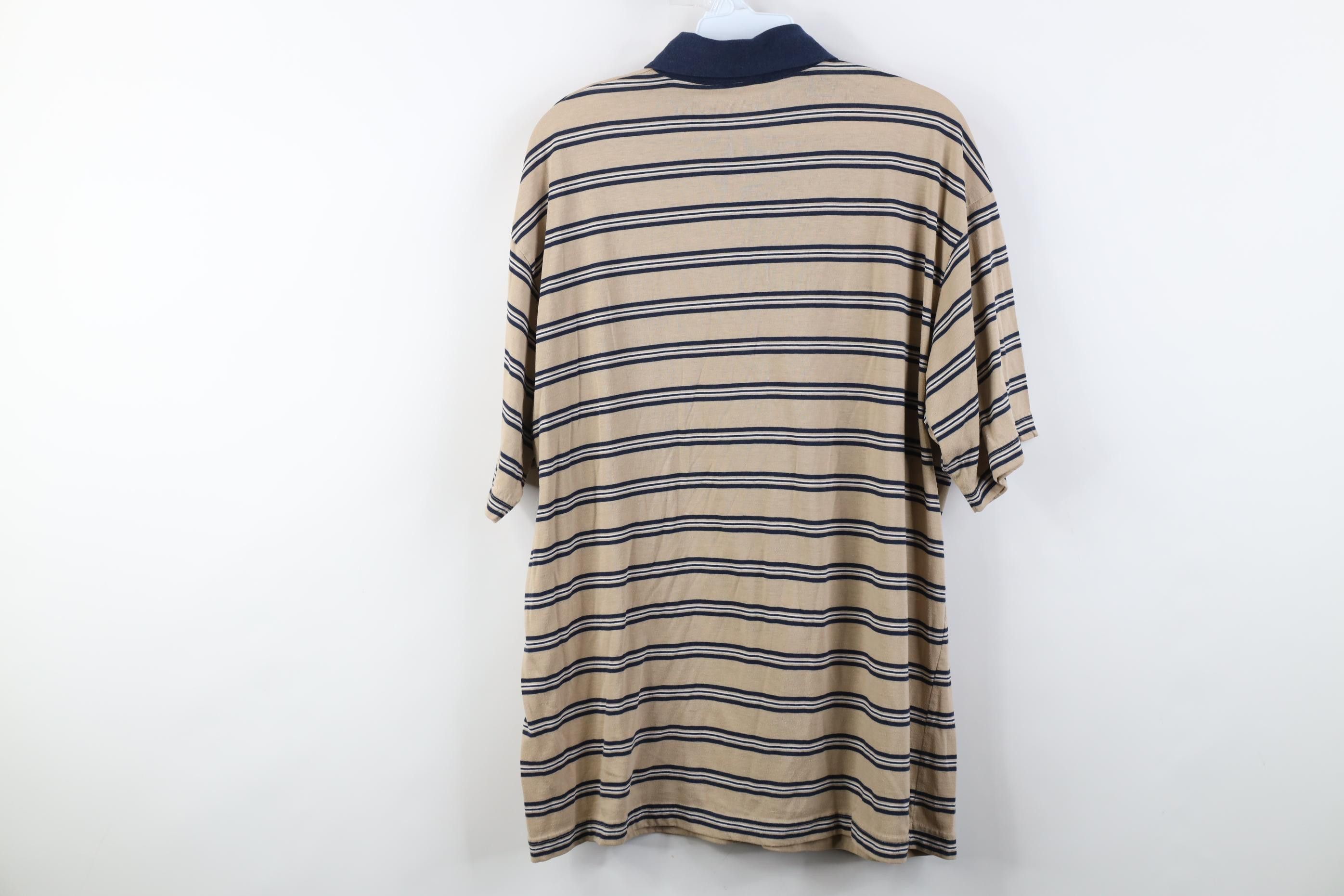 Vintage Vintage 90s Streetwear Block Knit Golf Polo Shirt Beige Size US L / EU 52-54 / 3 - 11 Thumbnail