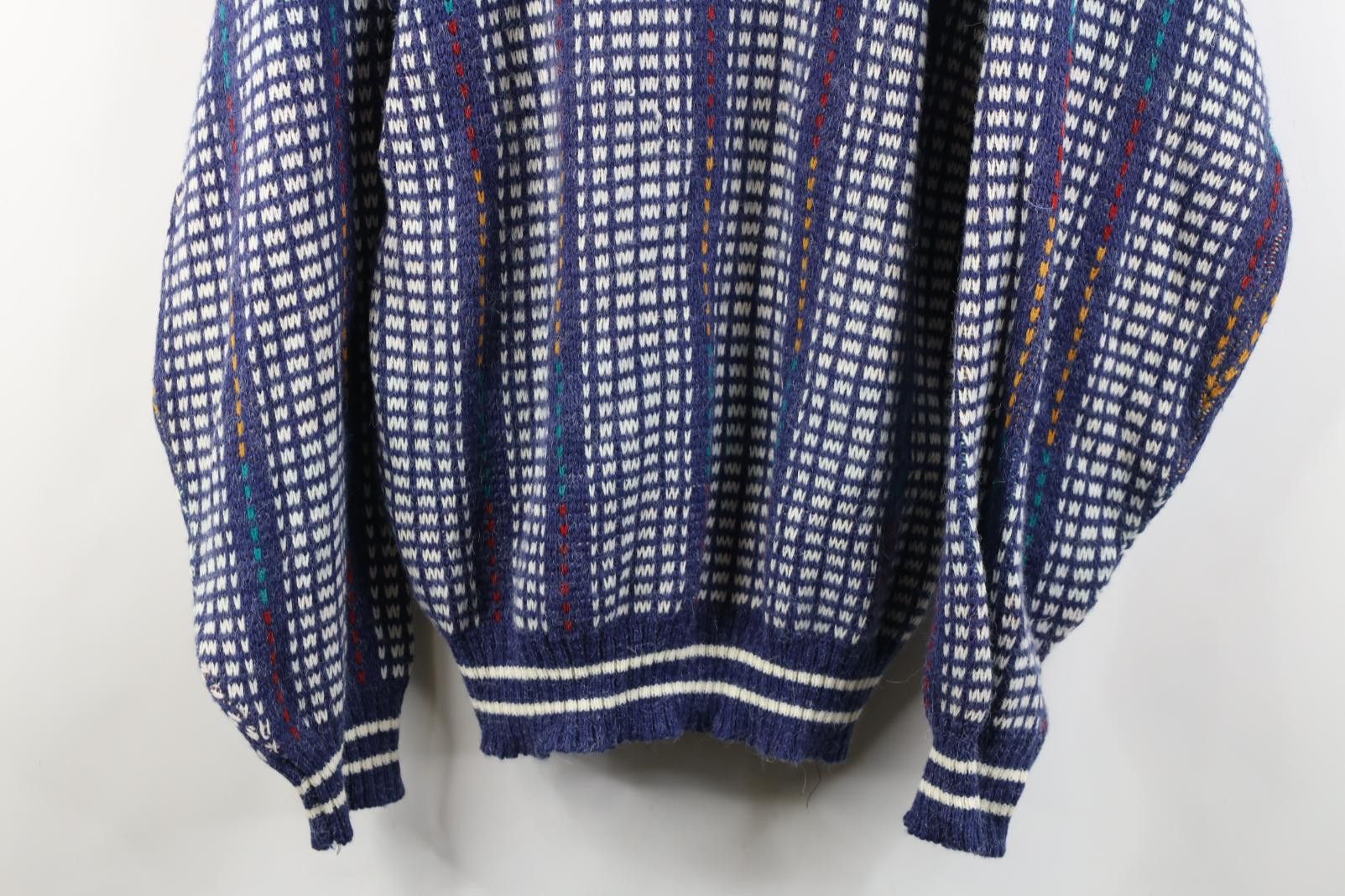 Vintage Vintage 90s Streetwear Geometric Knit Crewneck Sweater Size US XL / EU 56 / 4 - 3 Thumbnail