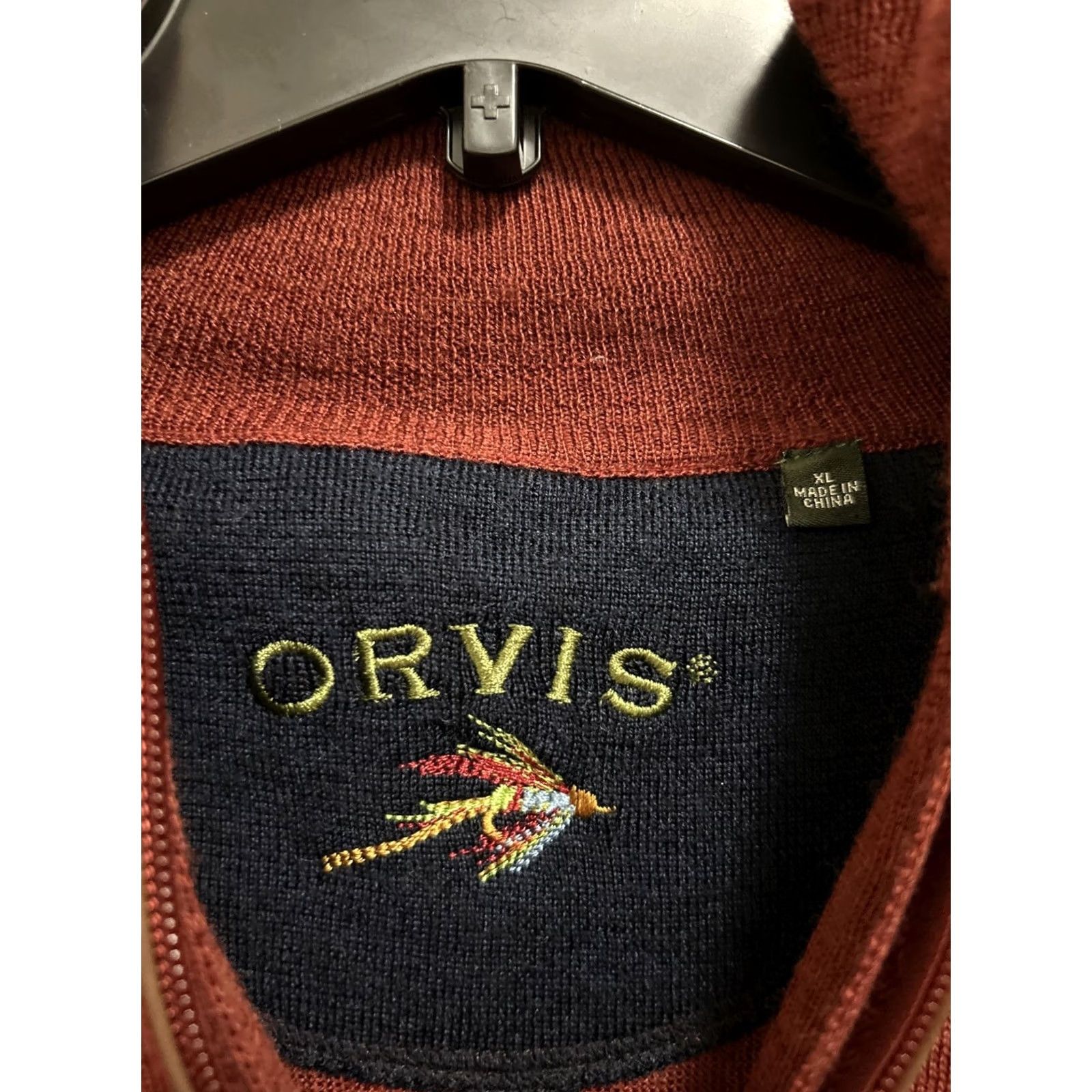 Orvis Orvis Sweater Mens XL Red 100% Merino Wool 1/4 Zip Pullover Long Sleeve Knit Solid Zipper Pullover Casual Winter Fall Spring Mar 1/4 Zip G Size US XL / EU 56 / 4 - 4 Thumbnail