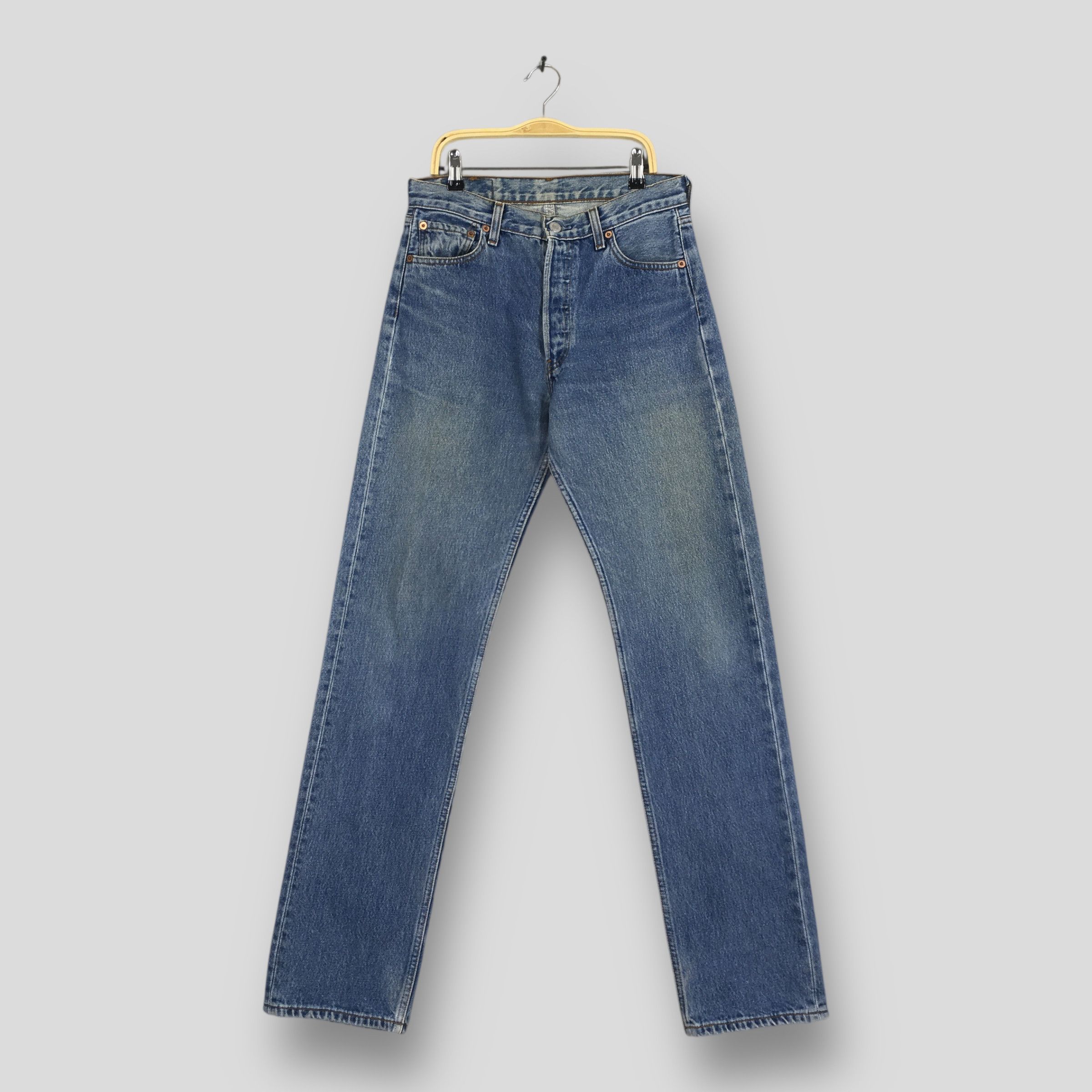 Levi's Size 28x32.5 Vintage 90s Levi's 501 Straight Cut Jeans S1906 Size 28" / US 6 / IT 42 - 1 Thumbnail