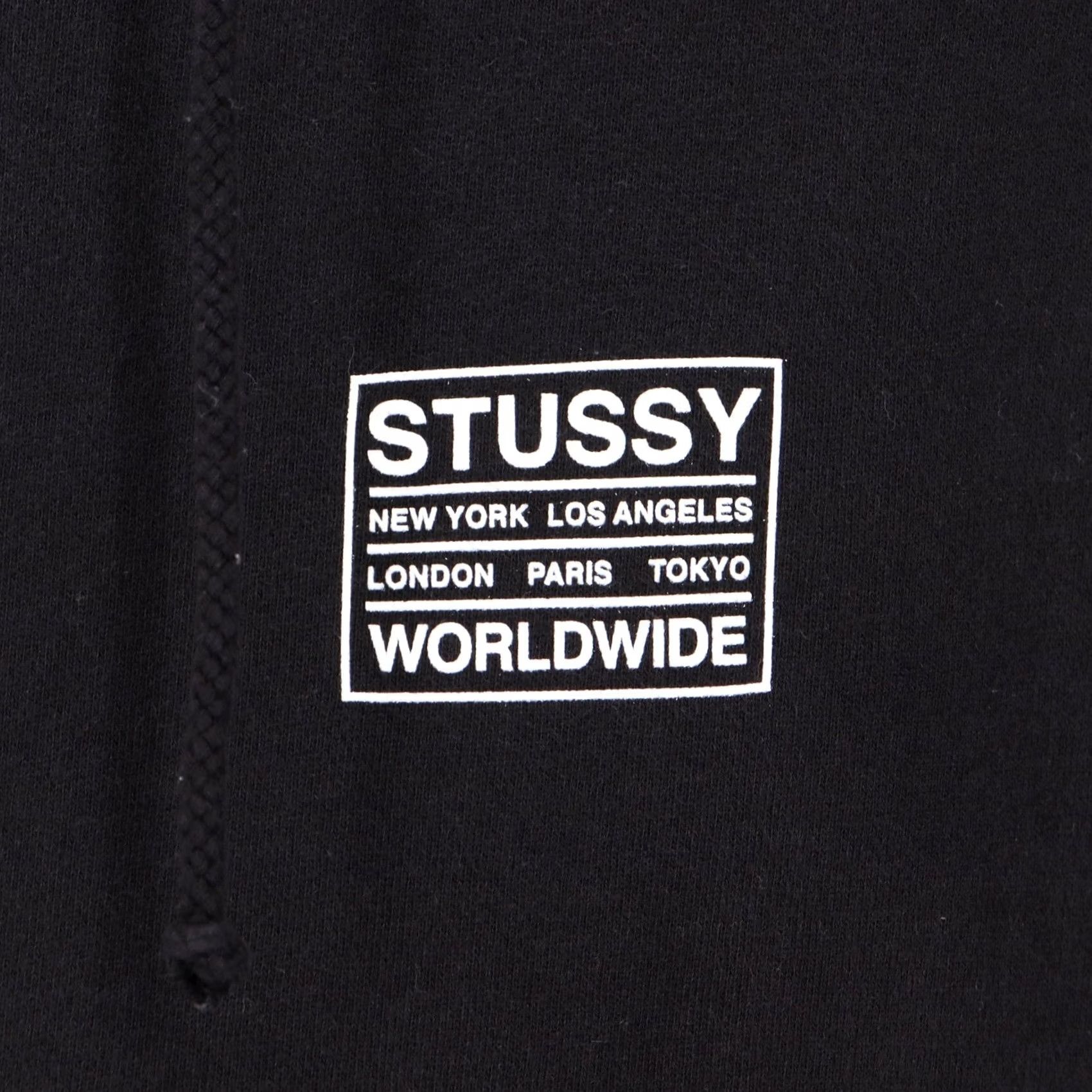 Globe Stussy Worldwide Globe Graphic Hoodie Men's S Black Pullover Sweatshirt Size US S / EU 44-46 / 1 - 2 Thumbnail