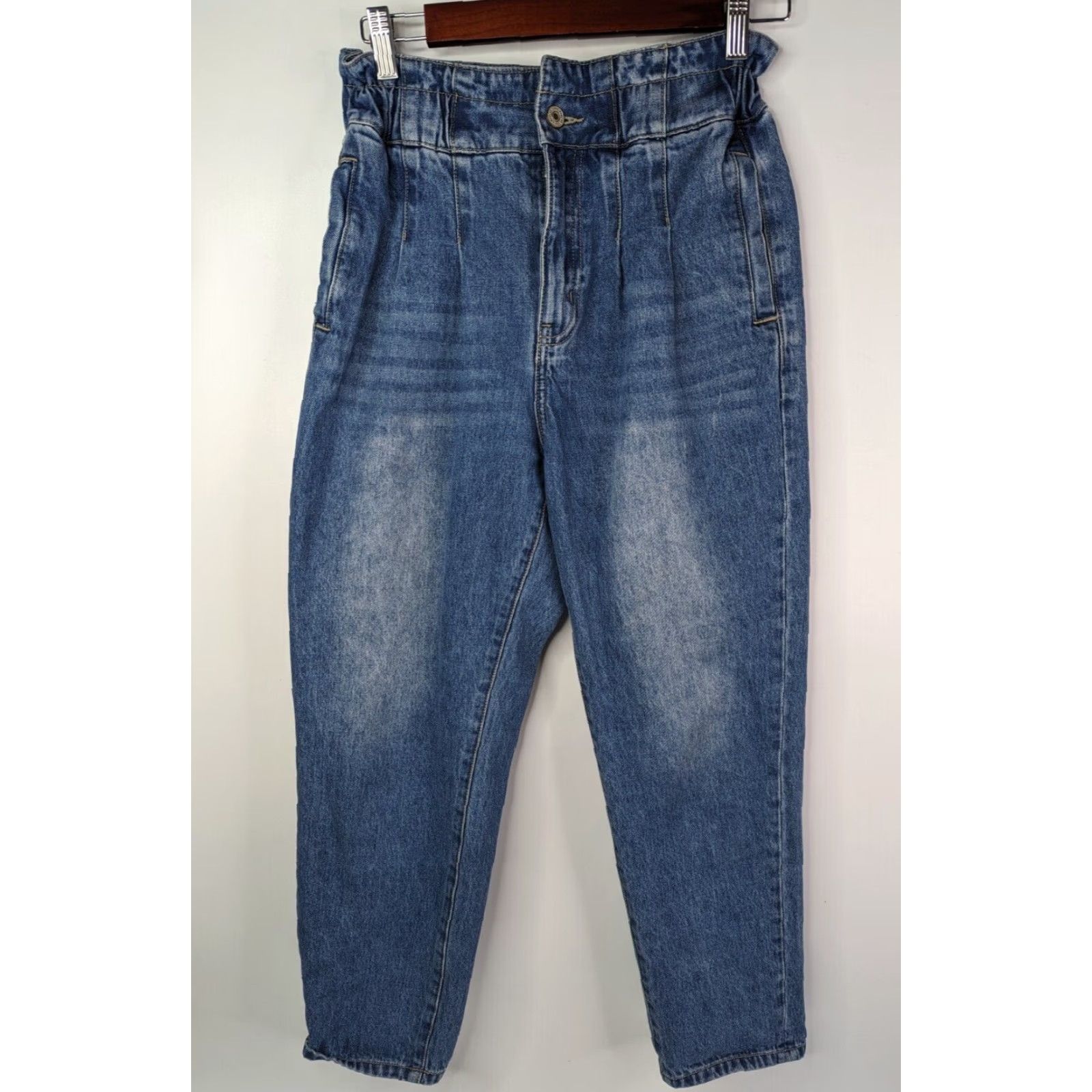 Vintage Kancan Womens Jeans Shirley Ultra High Rise Mom Style Paper Bag Y2K Size 5/26 Blue Denim 5-Pocket Design Regular Fit Womens Jeans Size 27" / US 4 / IT 40 - 2 Thumbnail
