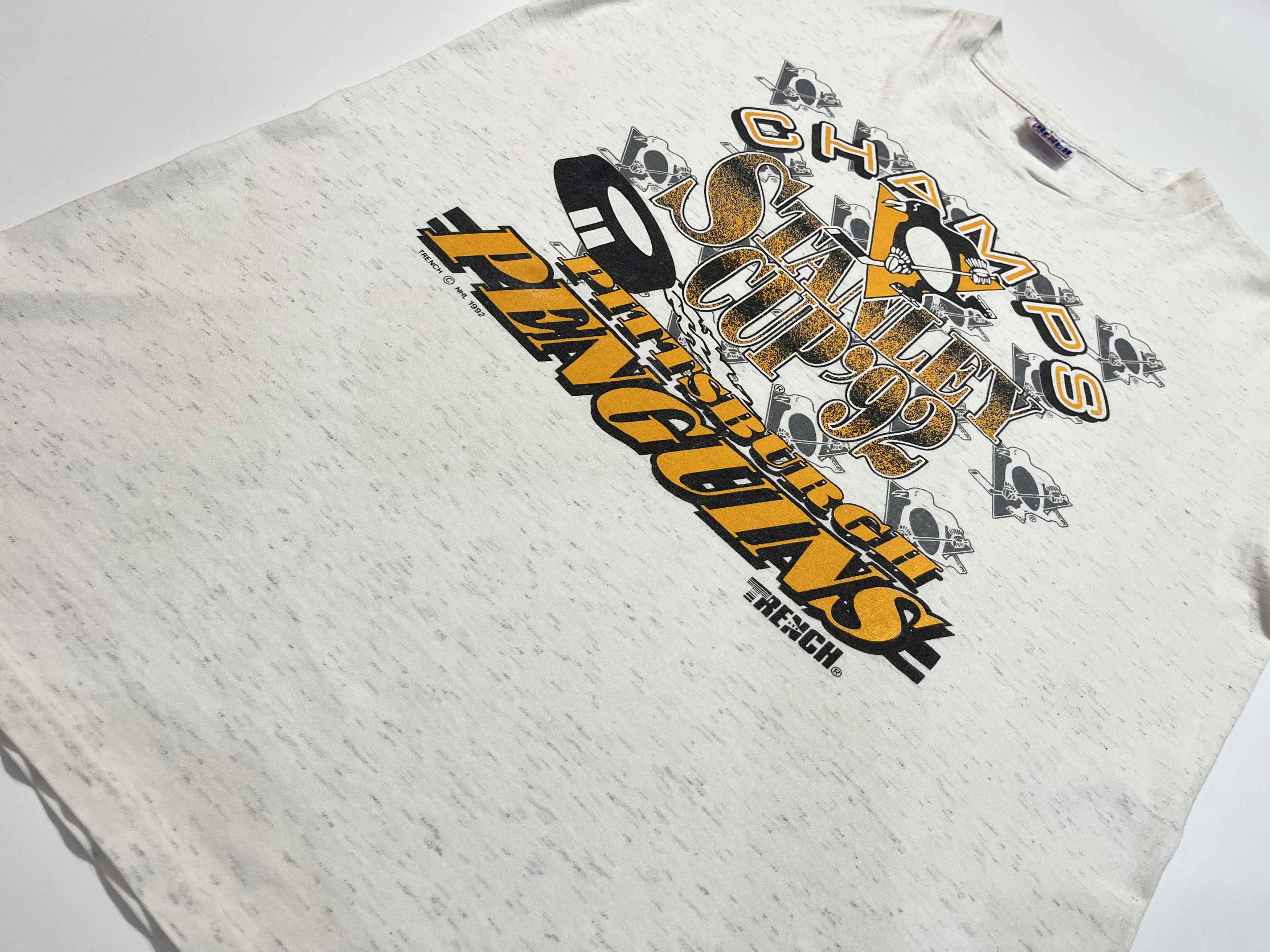 NHL Vintage Trench 1992 NHL Pittsburgh Penguins Hockey T-Shirt Size US L / EU 52-54 / 3 - 6 Thumbnail