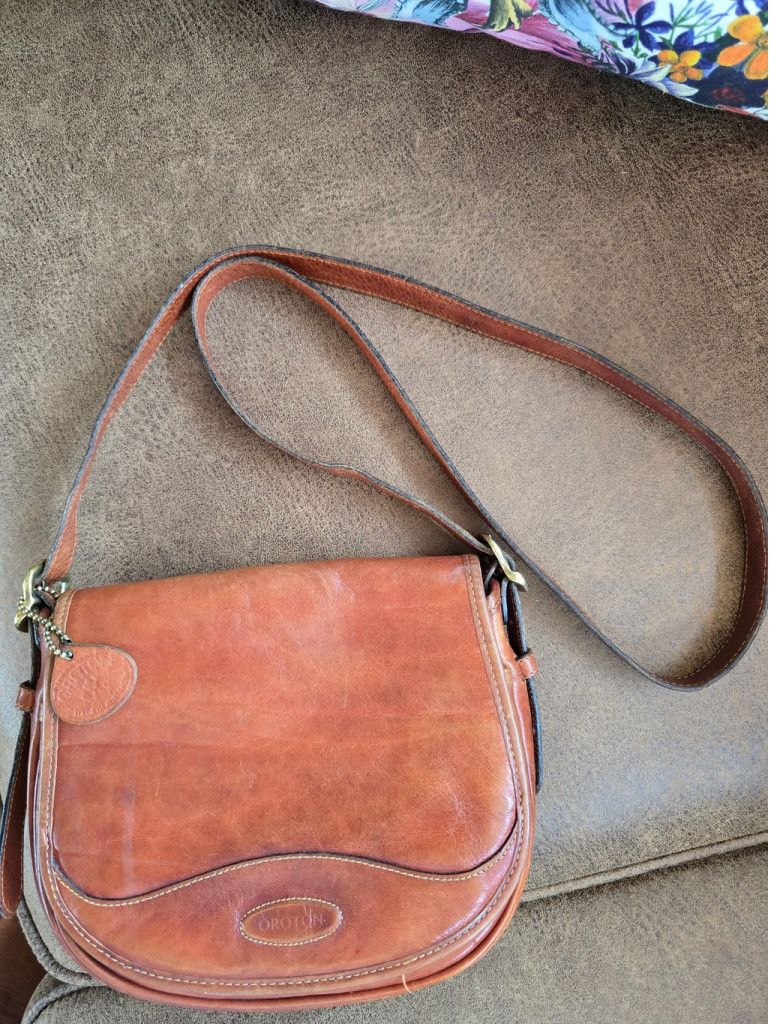 The Unbranded Brand Women's Oroton Brown Leather Crossbody Bag Size ONE SIZE - 1 Thumbnail