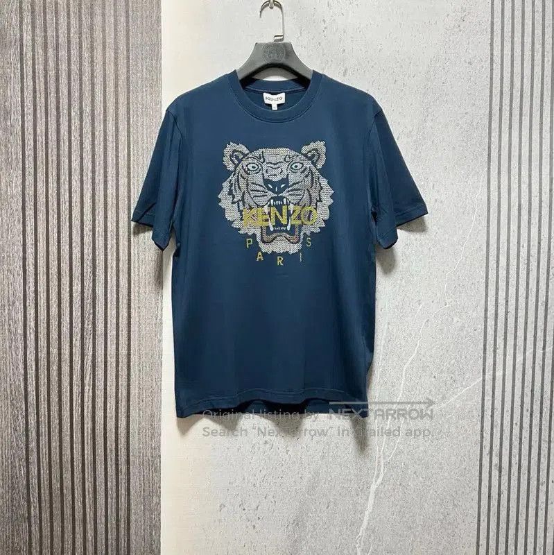 Kenzo Kenzo Navy Blue Cotton Logo T-Shirt for Men . Size US XL / EU 56 / 4 - 1 Thumbnail
