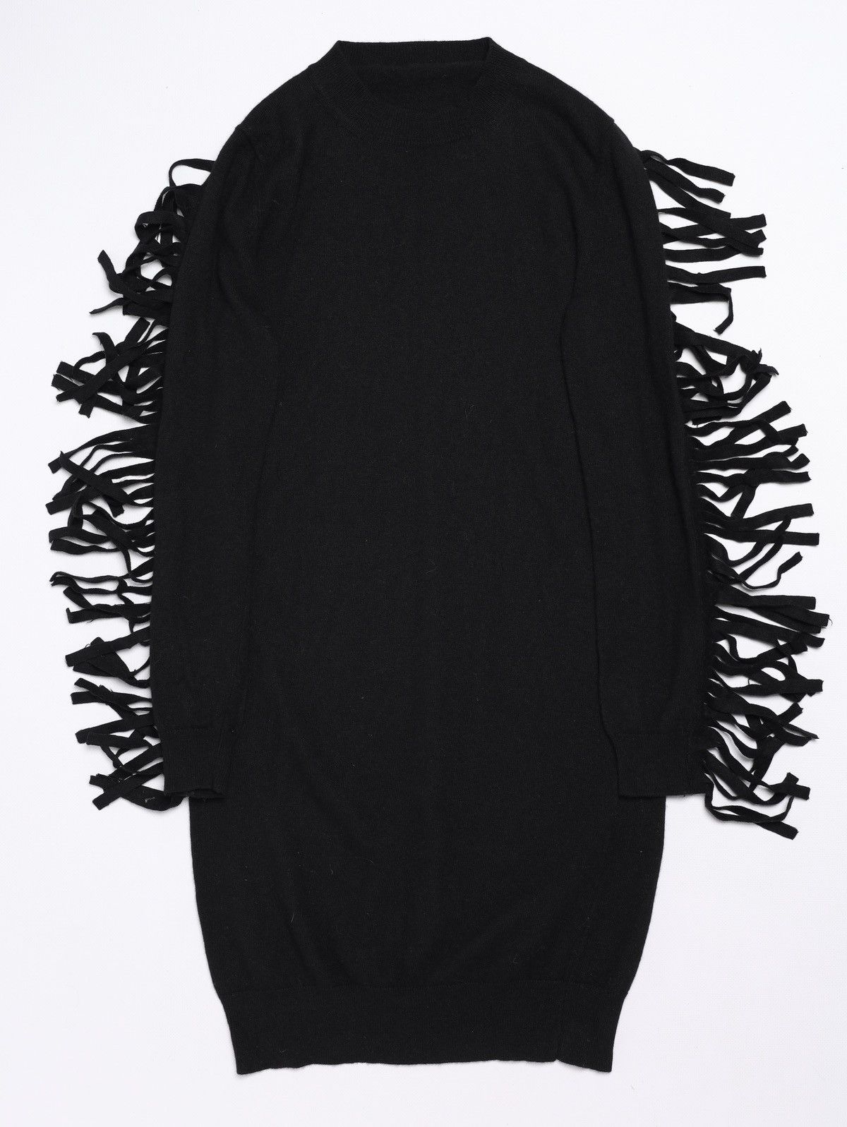 Maison Margiela Maison Margiela MM6 Long Sweater Black Fringe Tunic Dress Size S / US 4 / IT 40 - 2 Thumbnail