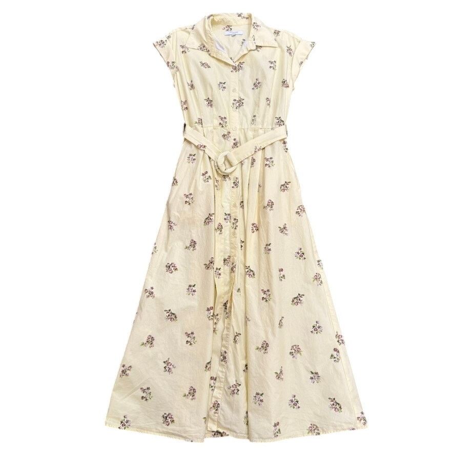 Adam Lippes Adam Lippes x RTR Belted Poplin Shirt Dress Yellow, Size 2 Size XS / US 0-2 / IT 36-38 - 4 Thumbnail