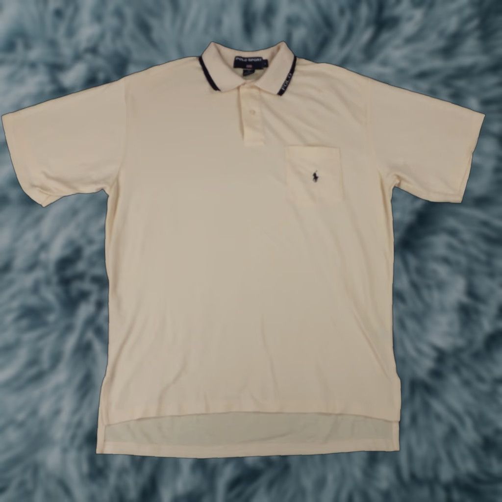 Ralph Lauren VINTAGE Ralph Lauren Polo Sport Shirt Mens L Light Yellow Rugby 90s Made In USA Size US L / EU 52-54 / 3 - 1 Thumbnail