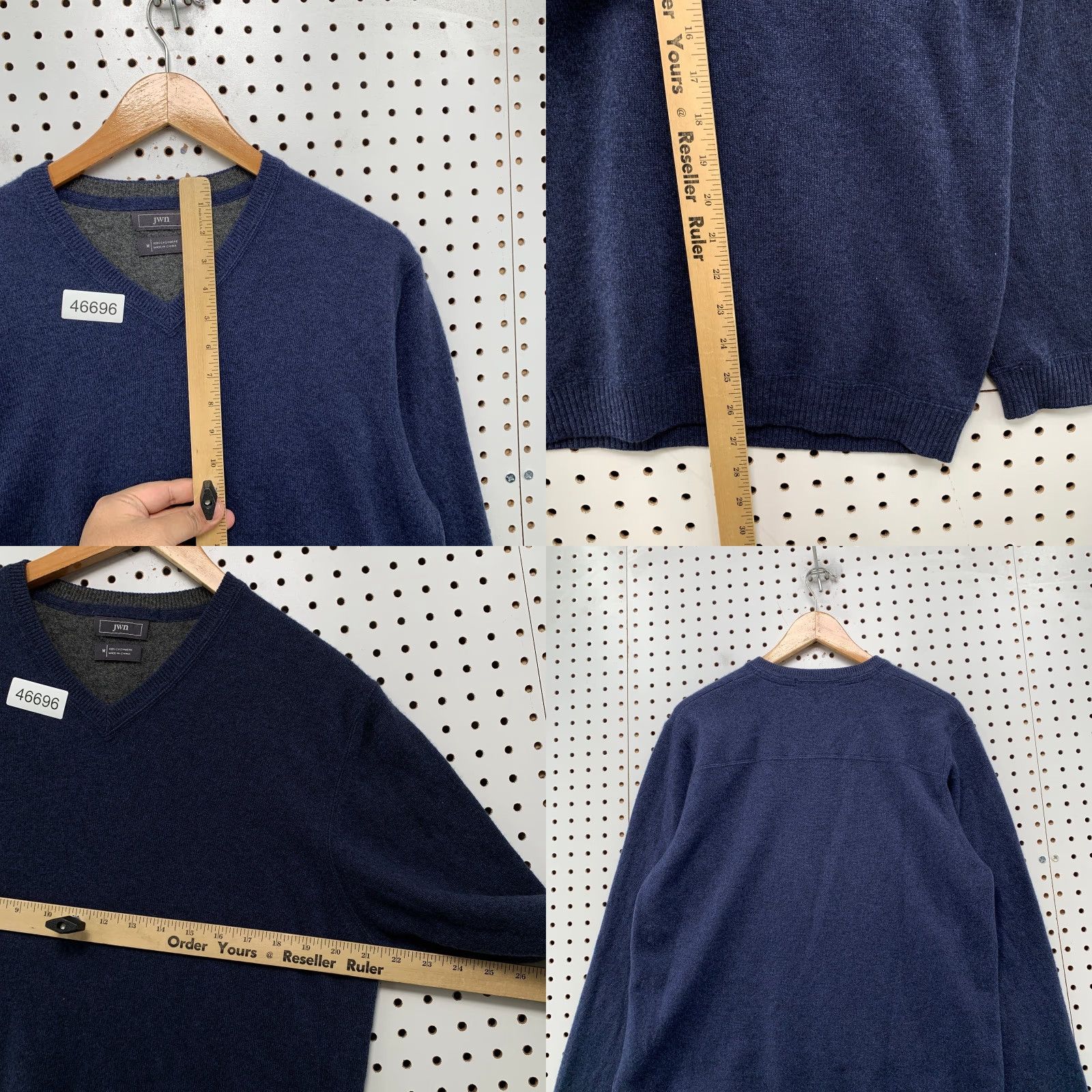 Vintage JWN Sweater Mens Large Blue V-Neck 100% Cashmere Long Sleeve Business Work Size US L / EU 52-54 / 3 - 8 Thumbnail