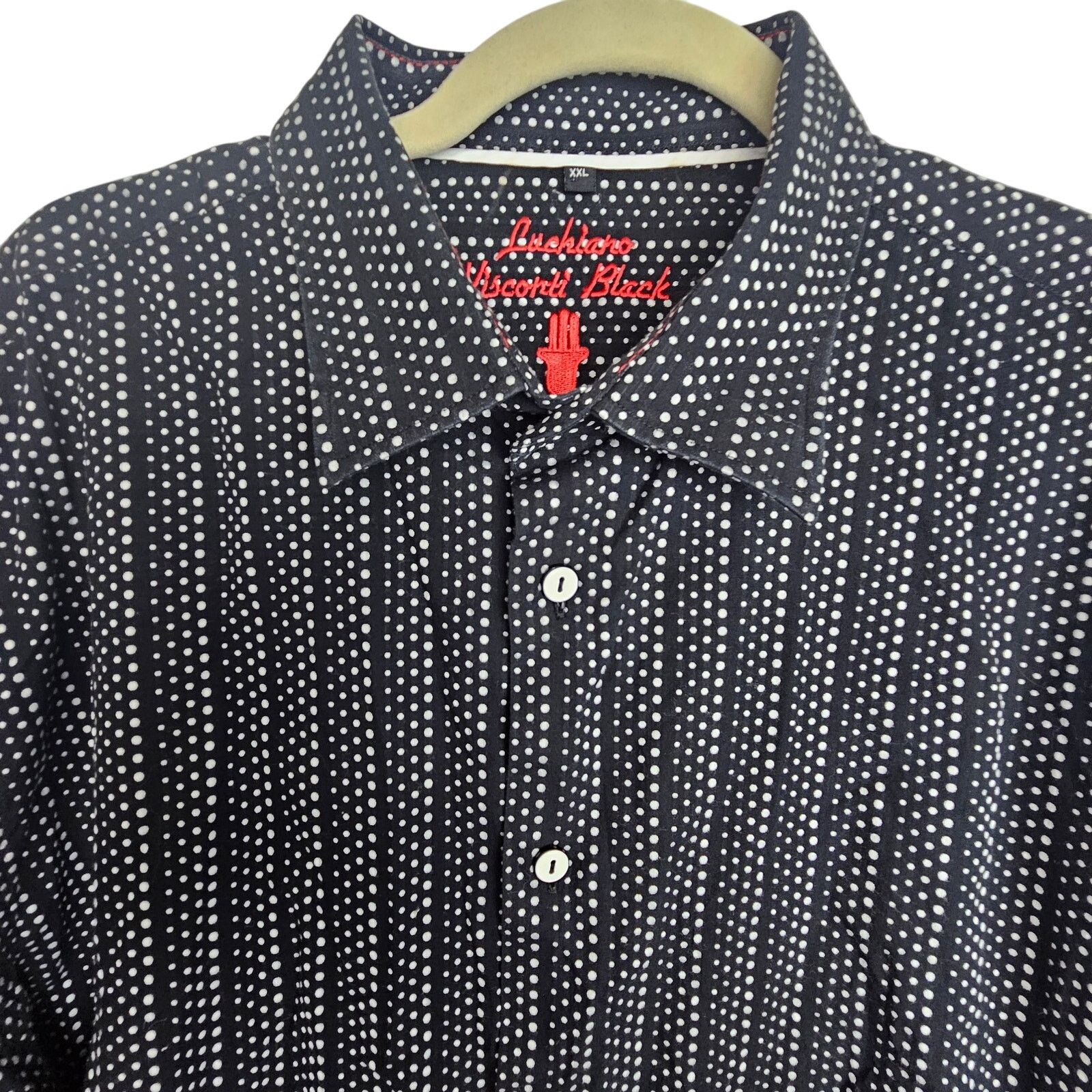 Luchiano Visconti Luchiano Visconti Black Geometric Polka Dot Shirt All Over Size US XXL / EU 58 / 5 - 2 Thumbnail