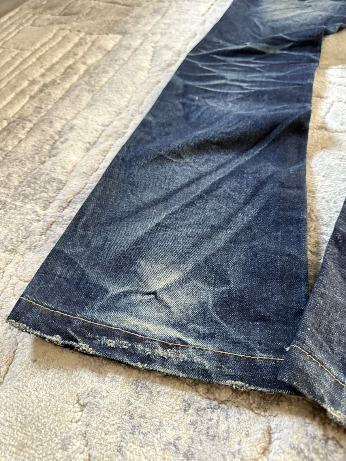 If Six Was Nine Lolita Concert Club Shadow Mud Wash Studded Flared Jeans Size US 30 / EU 46 - 15 Thumbnail