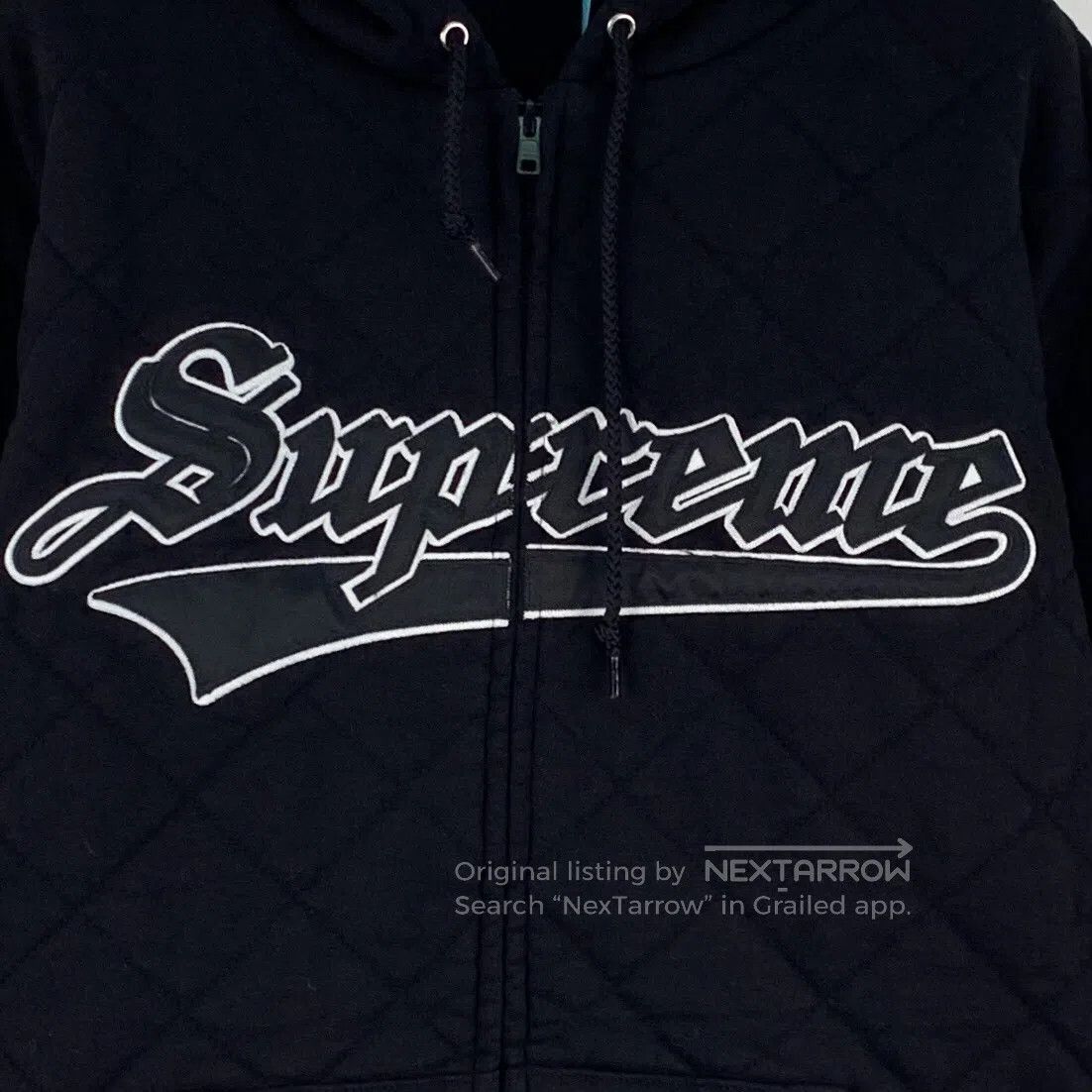Supreme Supreme Black logo lettering embroidery cotton hooded draw Size US M / EU 48-50 / 2 - 4 Thumbnail