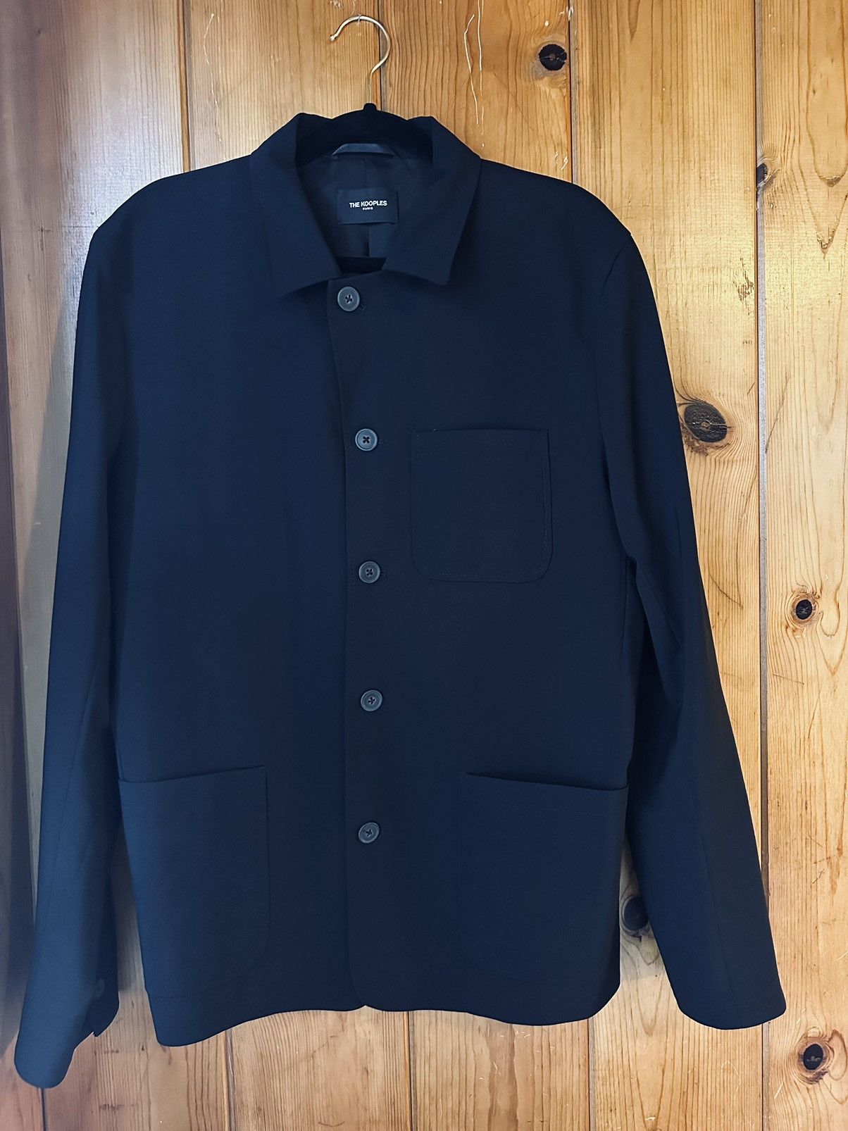 image of The Kooples Black 5 Button 3 Pocket Shirt Jacket, Men's (Size Medium)