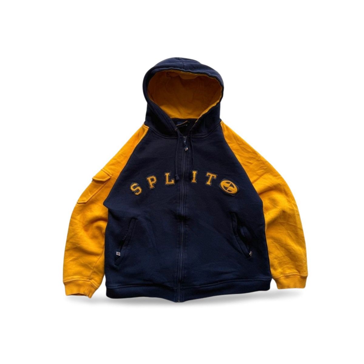 Vintage Split Streetwear Y2K Tech Skate Zip Up Hoodie Sweatshirt Size US M / EU 48-50 / 2 - 1 Thumbnail