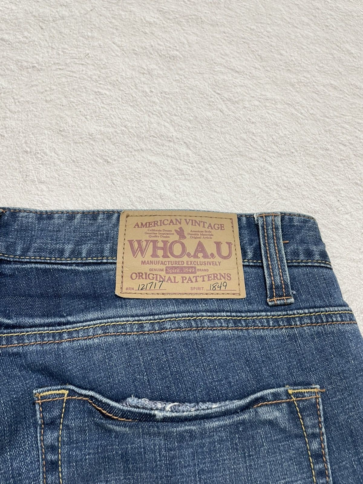 Japanese Brand 2000s WHO.A.U Japan Denim Faded Lightning Jeans Y2k Size US 34 / EU 50 - 11 Thumbnail