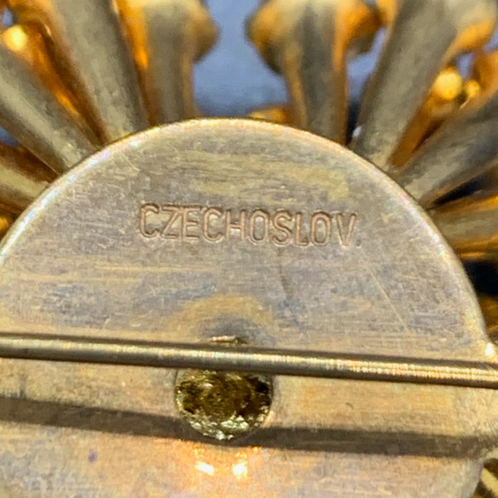 Other Czechoslov Vintage Gold Tone Blue Rhinestone Brooch Set Size ONE SIZE - 5 Thumbnail