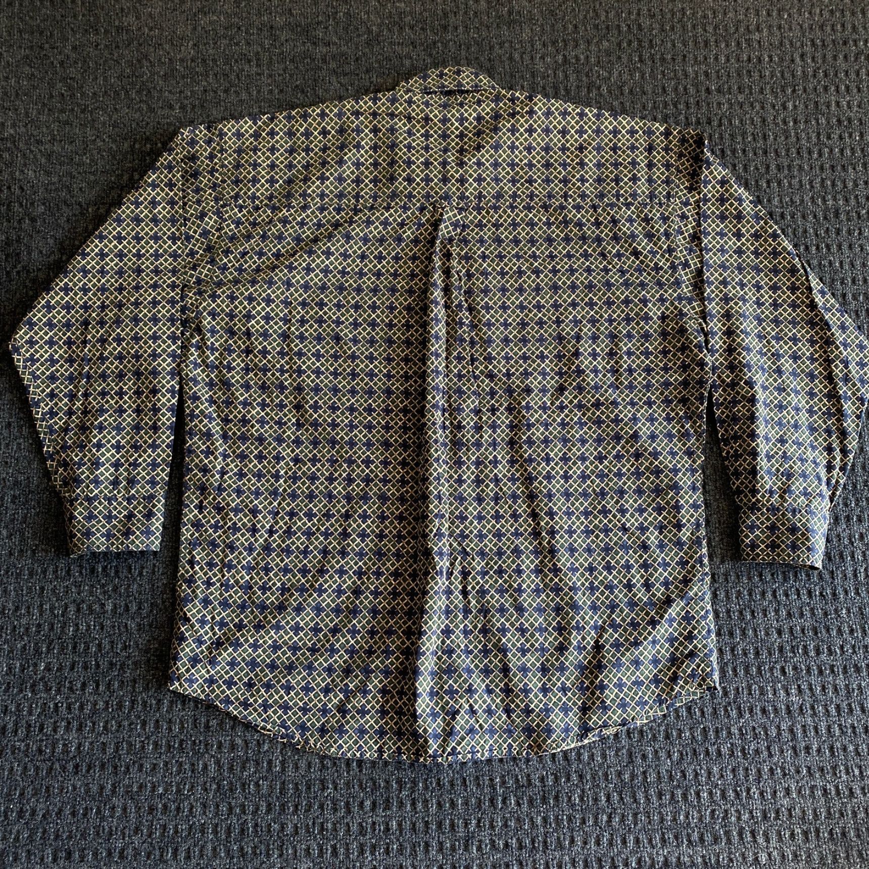 Chaps VINTAGE Chaps Ralph Lauren Button-Up Shirt Long Sleeve L Green Gold Fence Print Mens Size US L / EU 52-54 / 3 - 4 Thumbnail