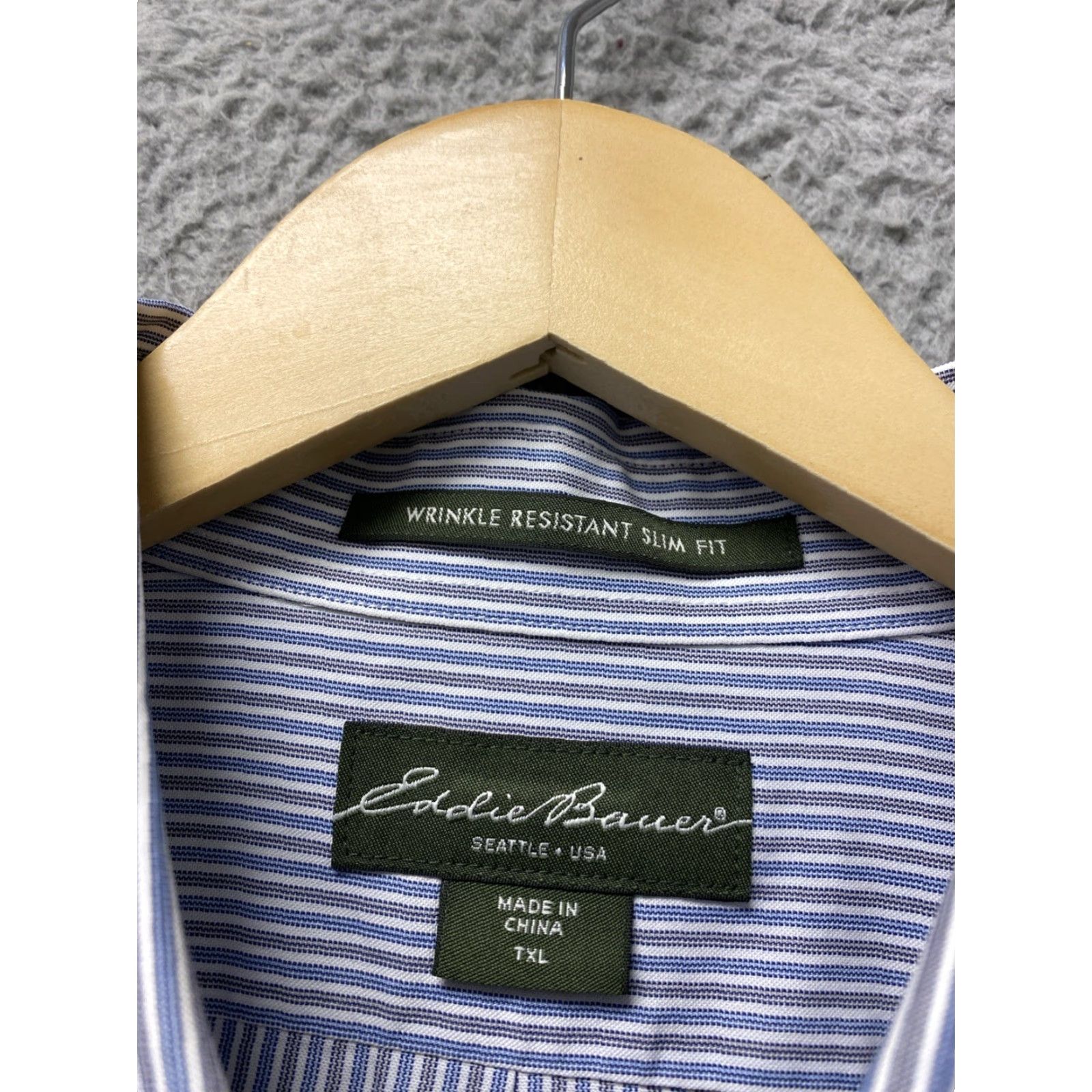 Eddie Bauer VINTAGE Eddie Bauer Men's Button Shirt XLT Gray Striped Casual Workwear 90s Mens Size US XL / EU 56 / 4 - 4 Thumbnail