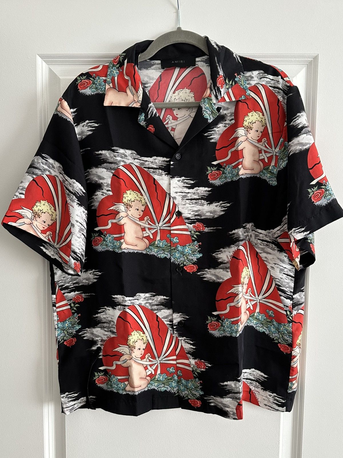 Amiri Amiri Silk Cherub bowling button up shirt Size US L / EU 52-54 / 3 - 1 Thumbnail