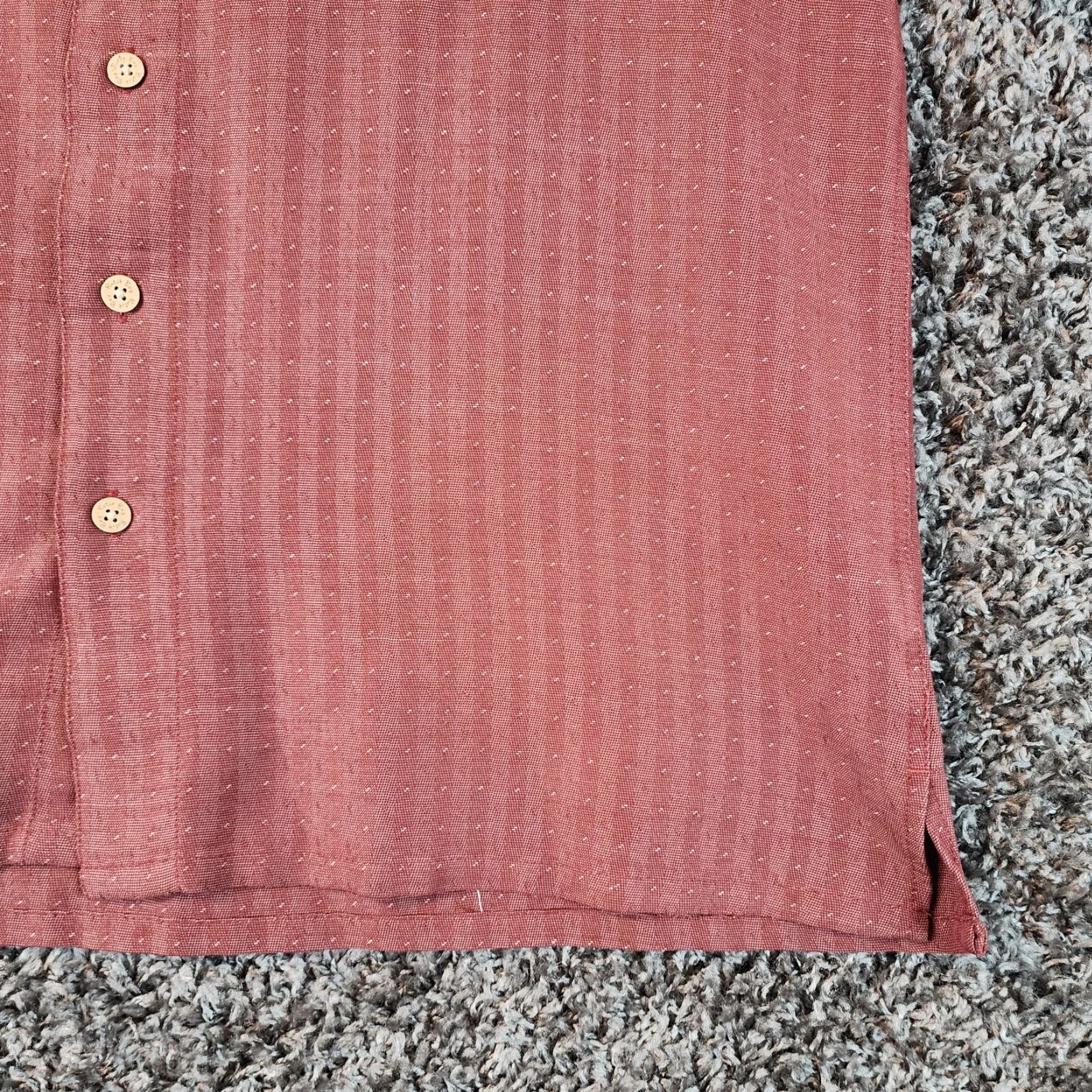 Vintage VINTAGE Batik Bay Button-Up Shirt Mens Large Red Short Sleeve Size US 33 - 2 Thumbnail