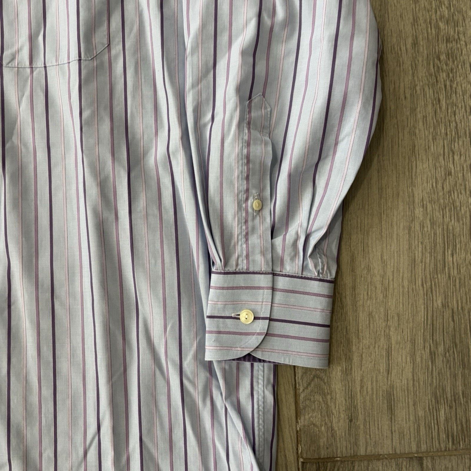 Eton ETON Ganghester Shirt Blue Purple Stripes Mens 17.5 x 44 Size US XL / EU 56 / 4 - 4 Thumbnail